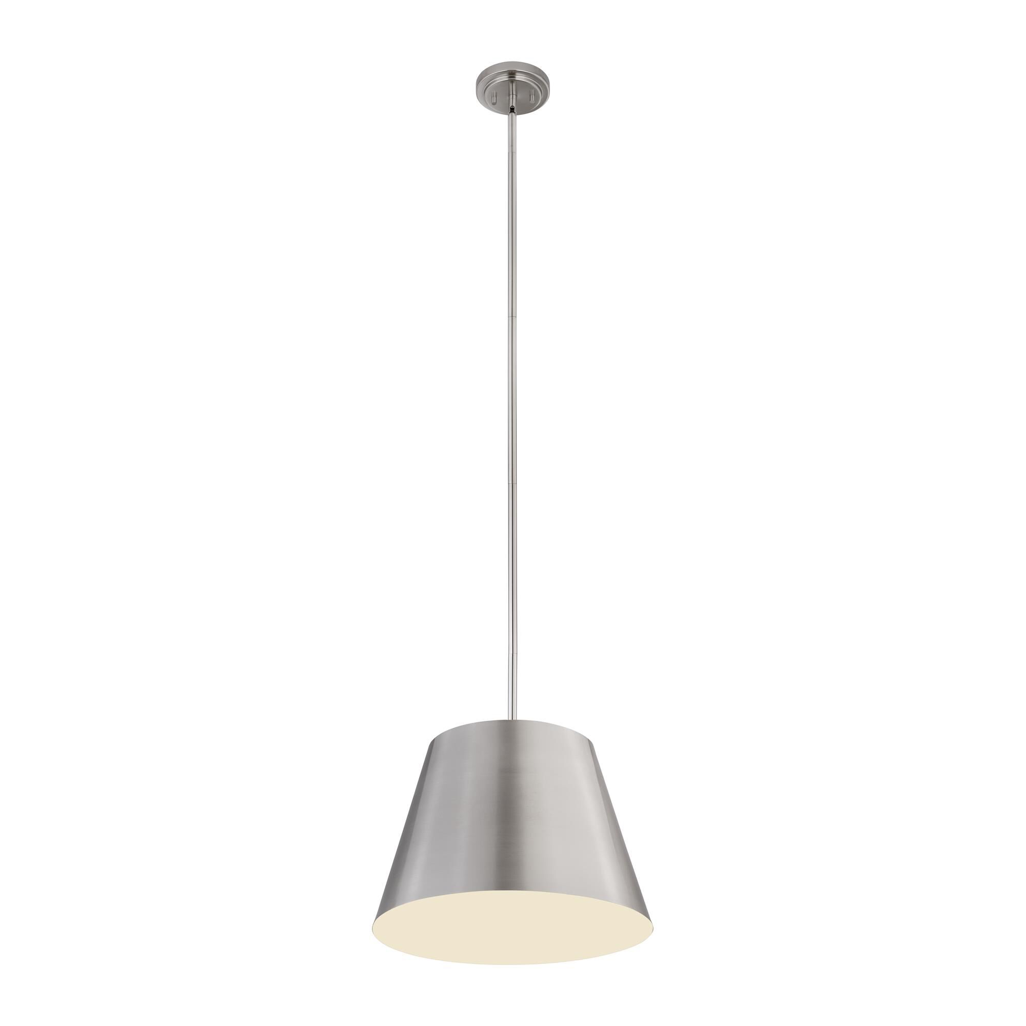 Shown in Brushed Nickel finish and Brushed Nickel glass and Brushed Nickel shade