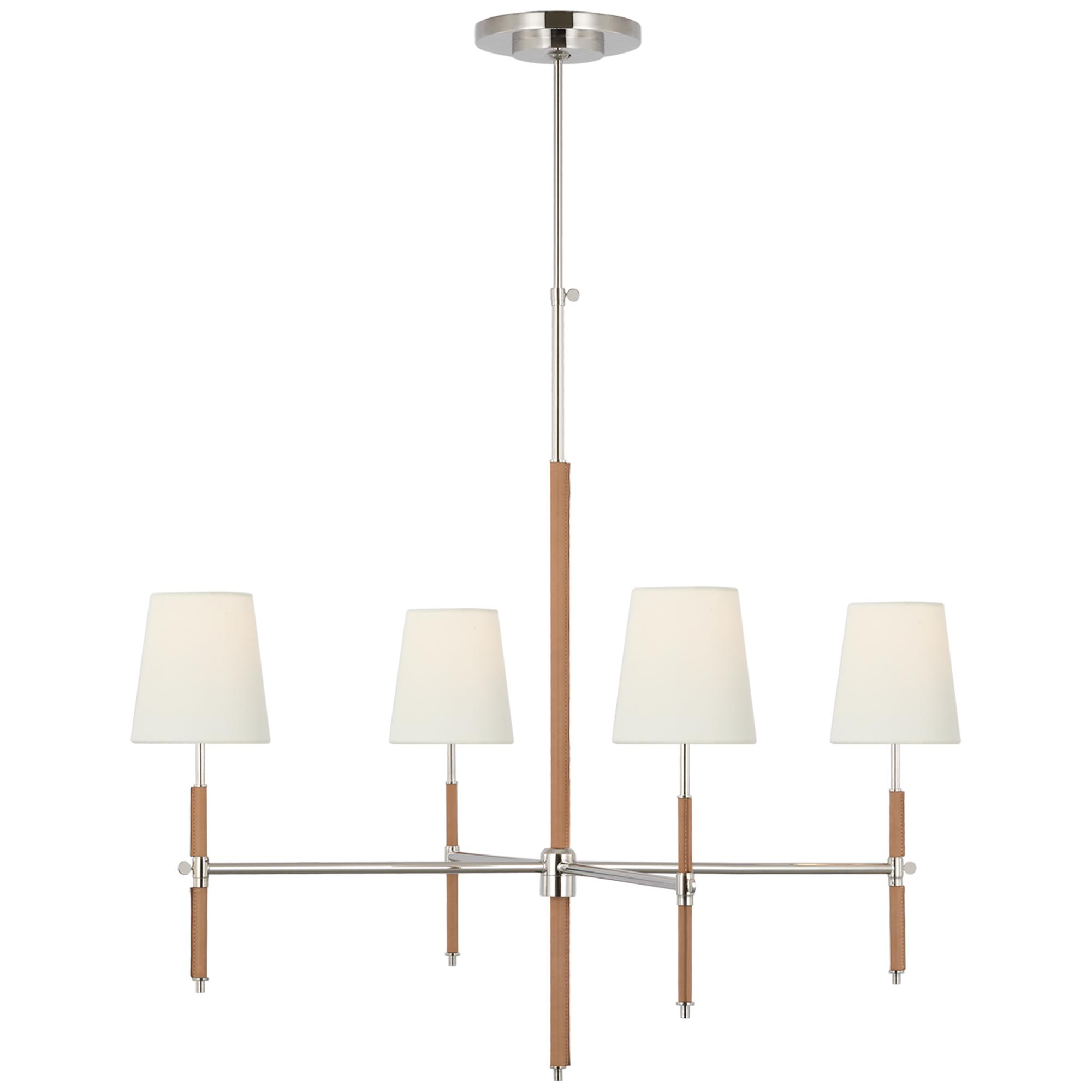 Shown in Polished Nickel and Natural Leather finish
