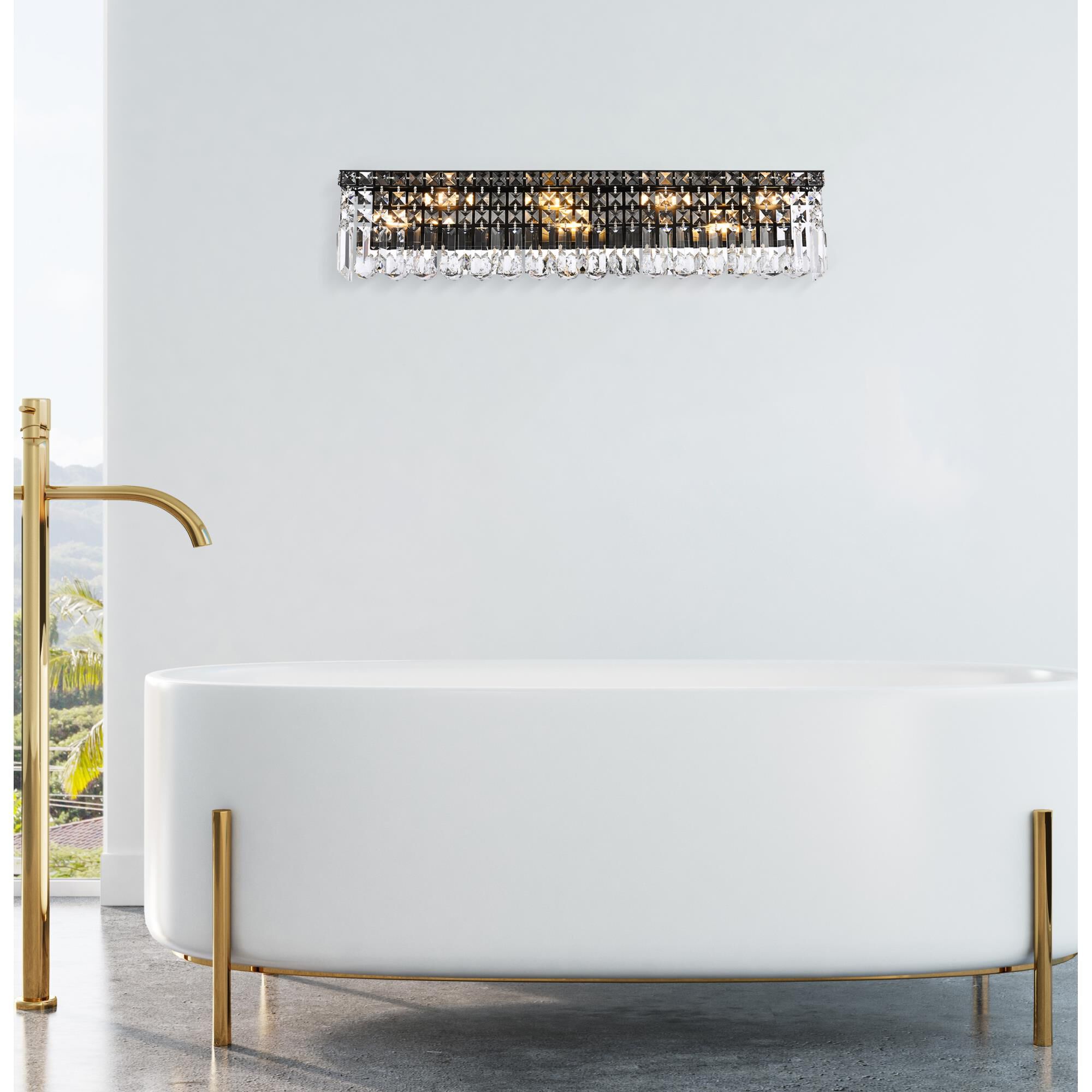 Shown in Black finish and Clear Royal Cut crystal