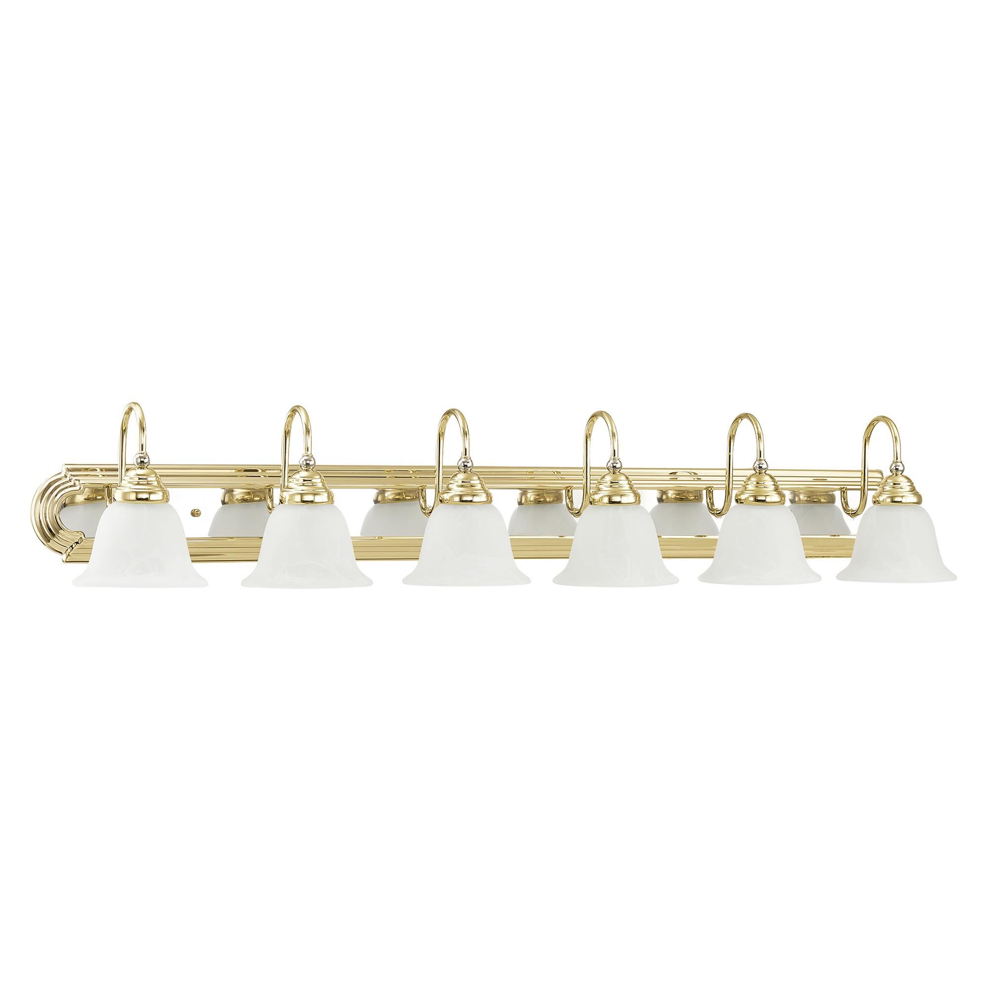 Shown in Polished Brass-Chrome finish and White Alabaster glass