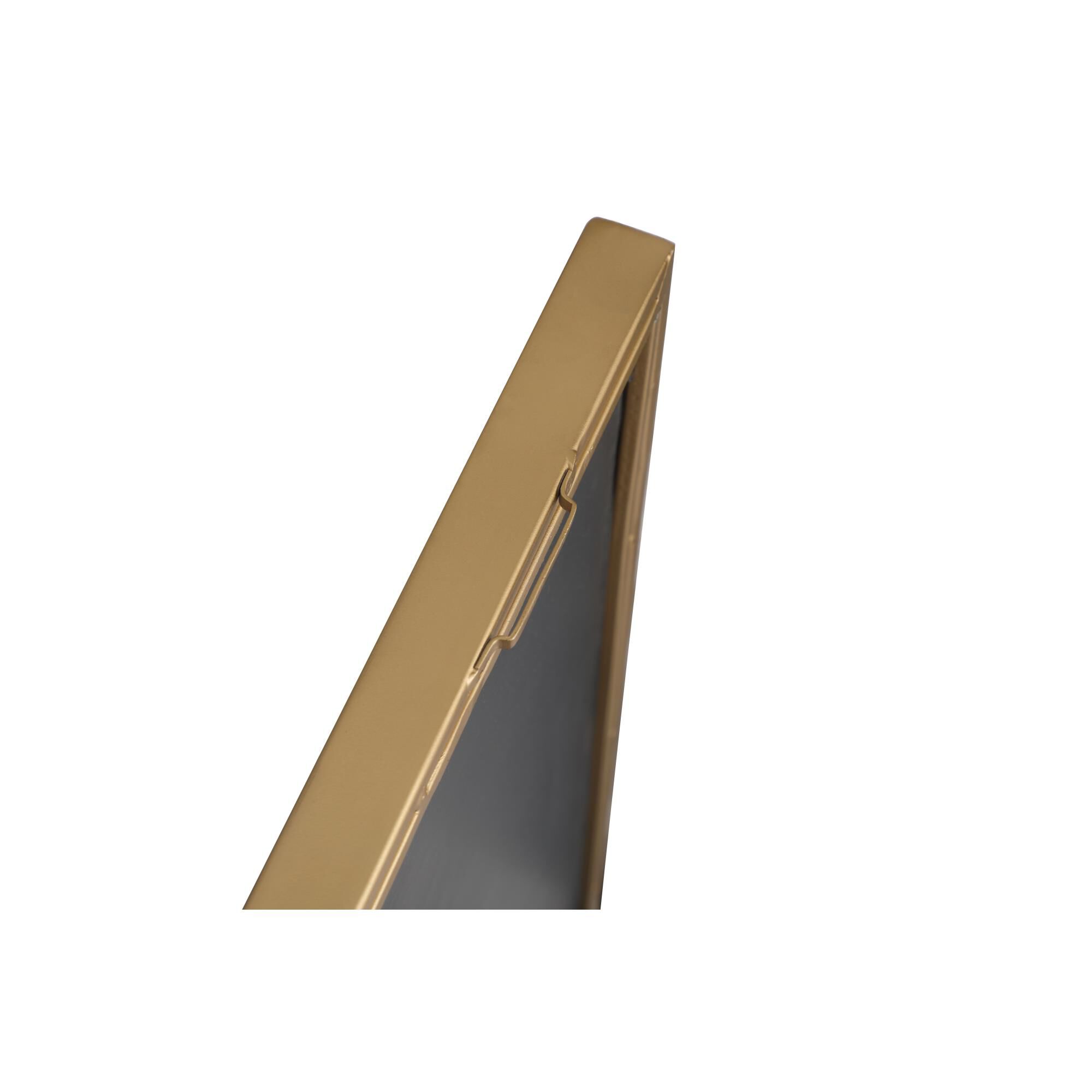 Shown in Brass finish and Clear Mirror Beveled glass