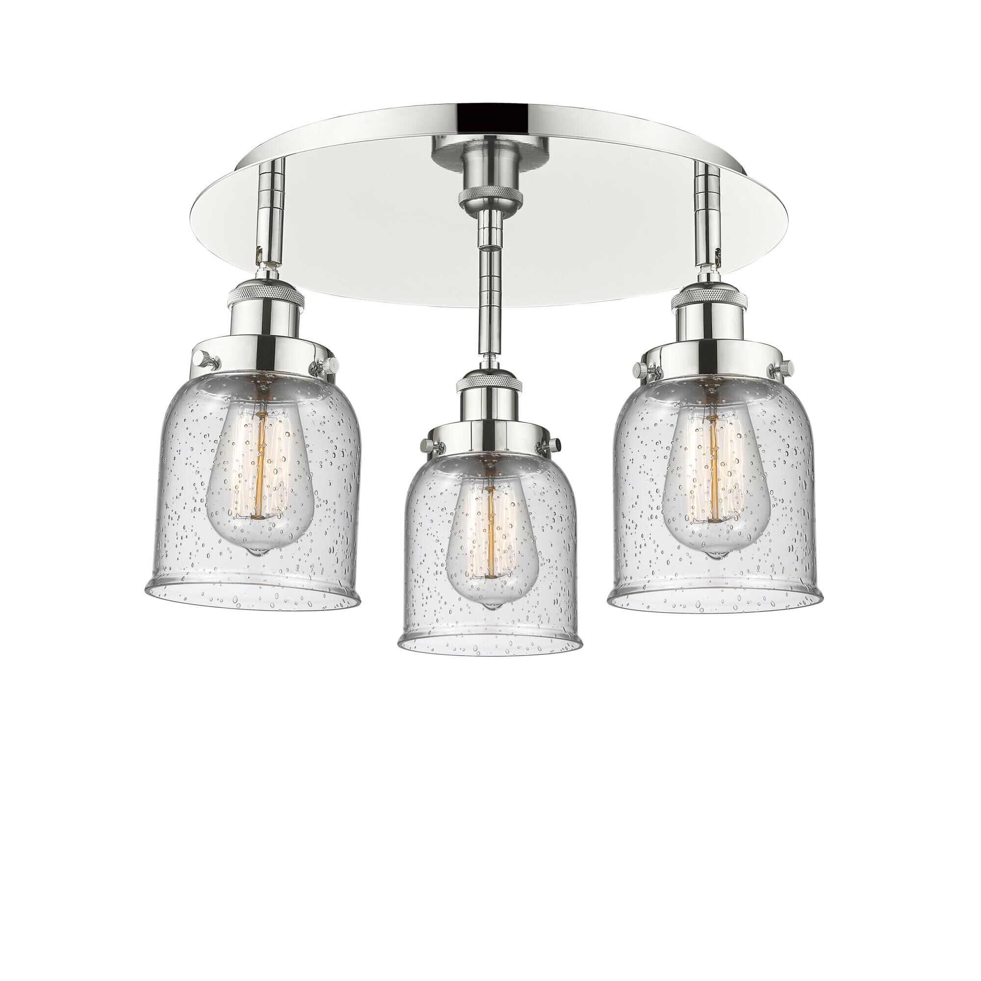 Shown in Polished Nickel finish and Seedy glass