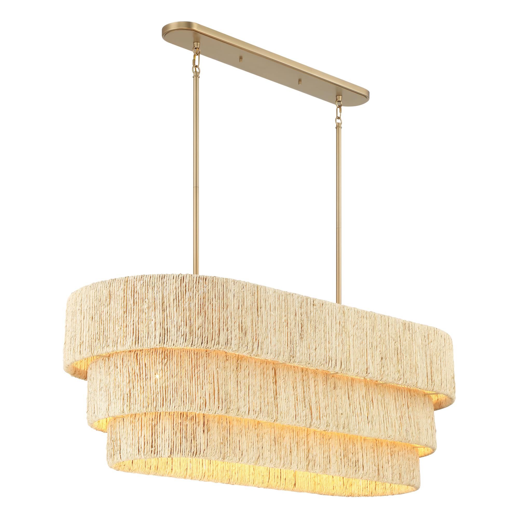 Shown in Signature Brass finish and Natural Abaca shade