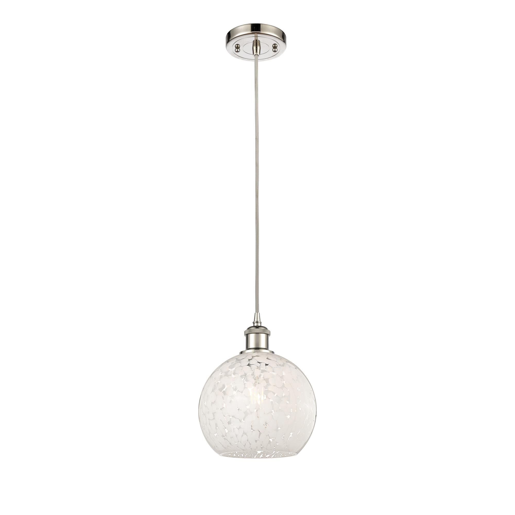 Bruno Marashlian White Mouchette 8 Inch Mini Pendant by Innovations Lighting