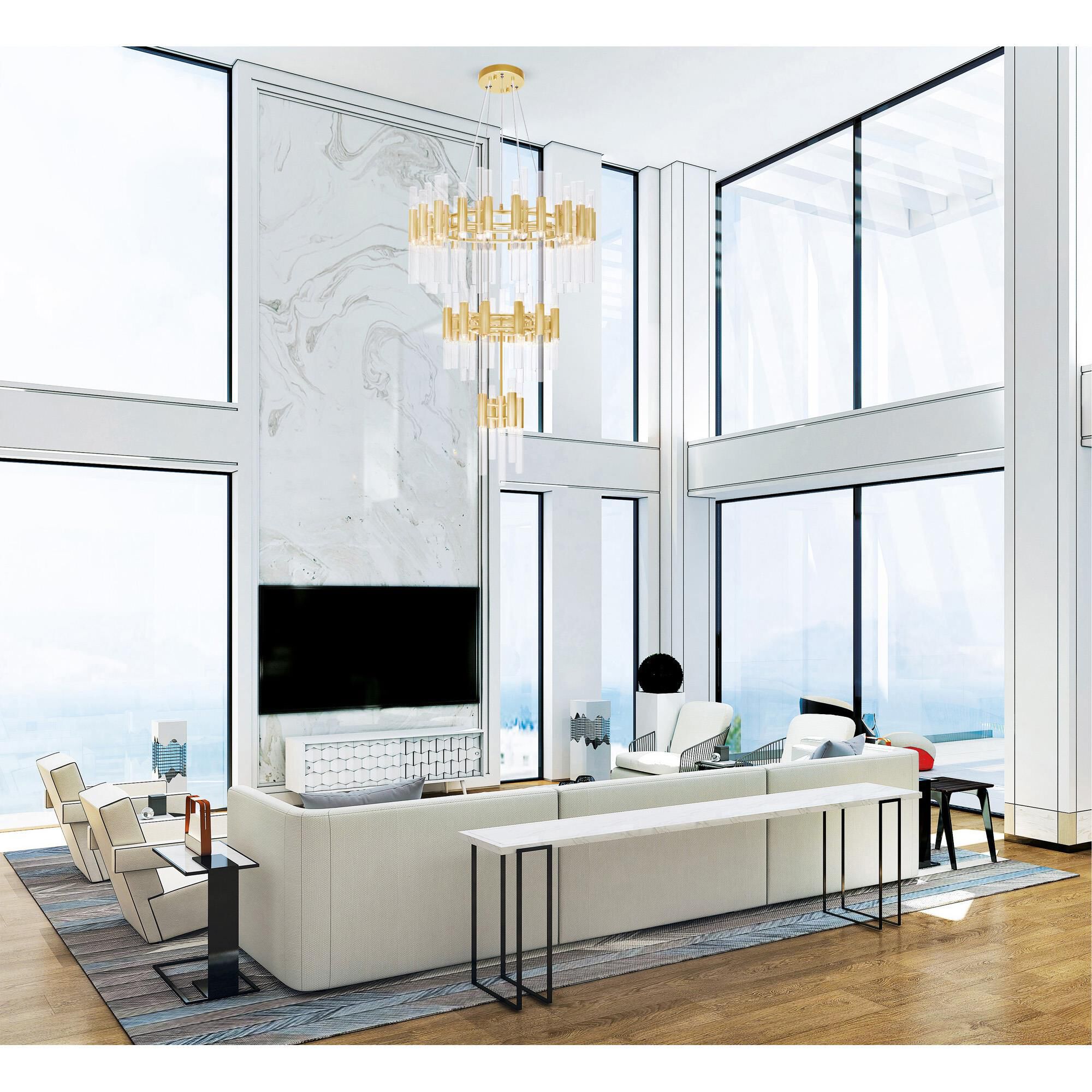 Orgue 32 Inch 123 Light LED Chandelier by CWI Lighting