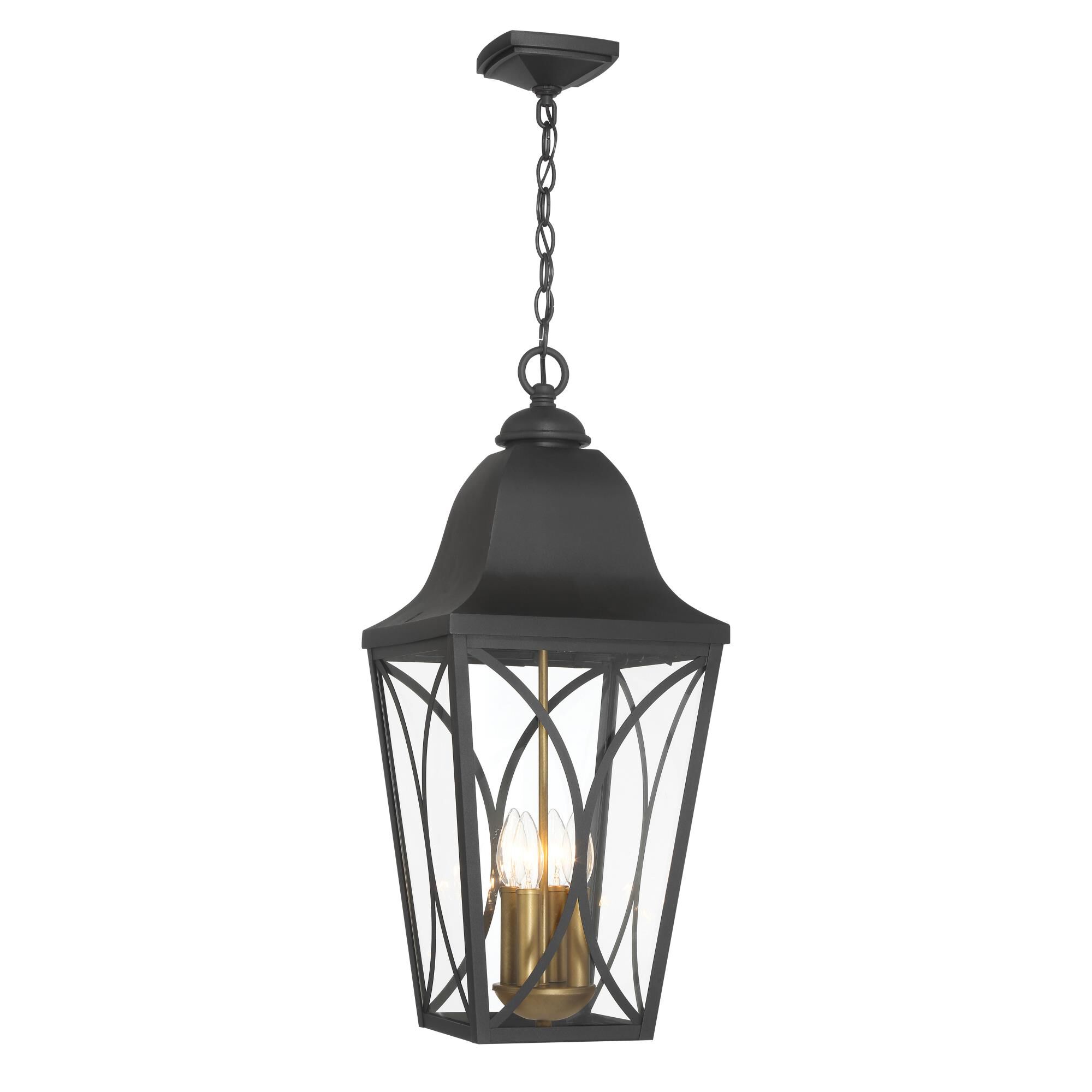 Shown in Sand Coal Black and Olden Brass finish and Clear glass