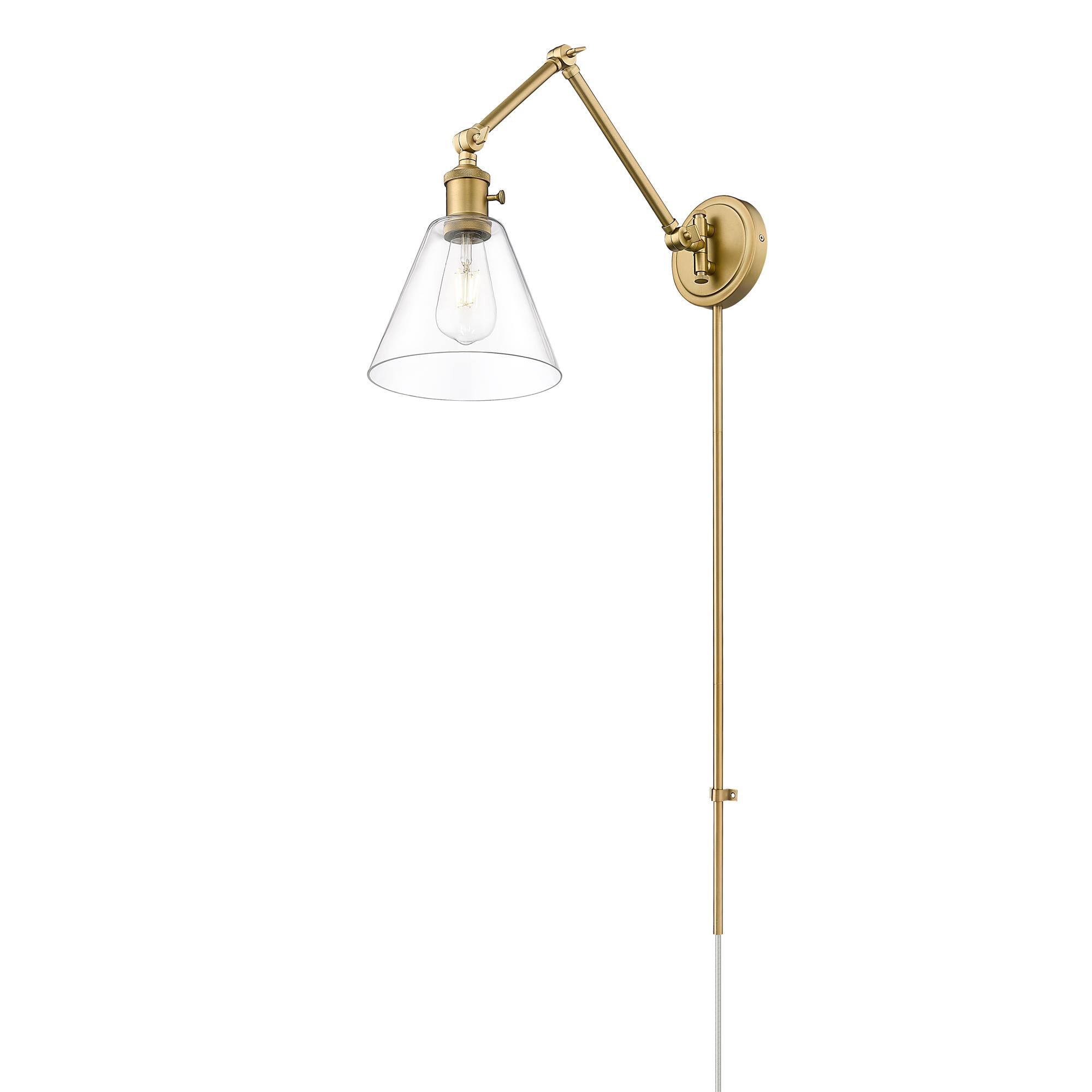 Shown in Rubbed Brass finish and Rubbed Brass glass and Rubbed Brass shade