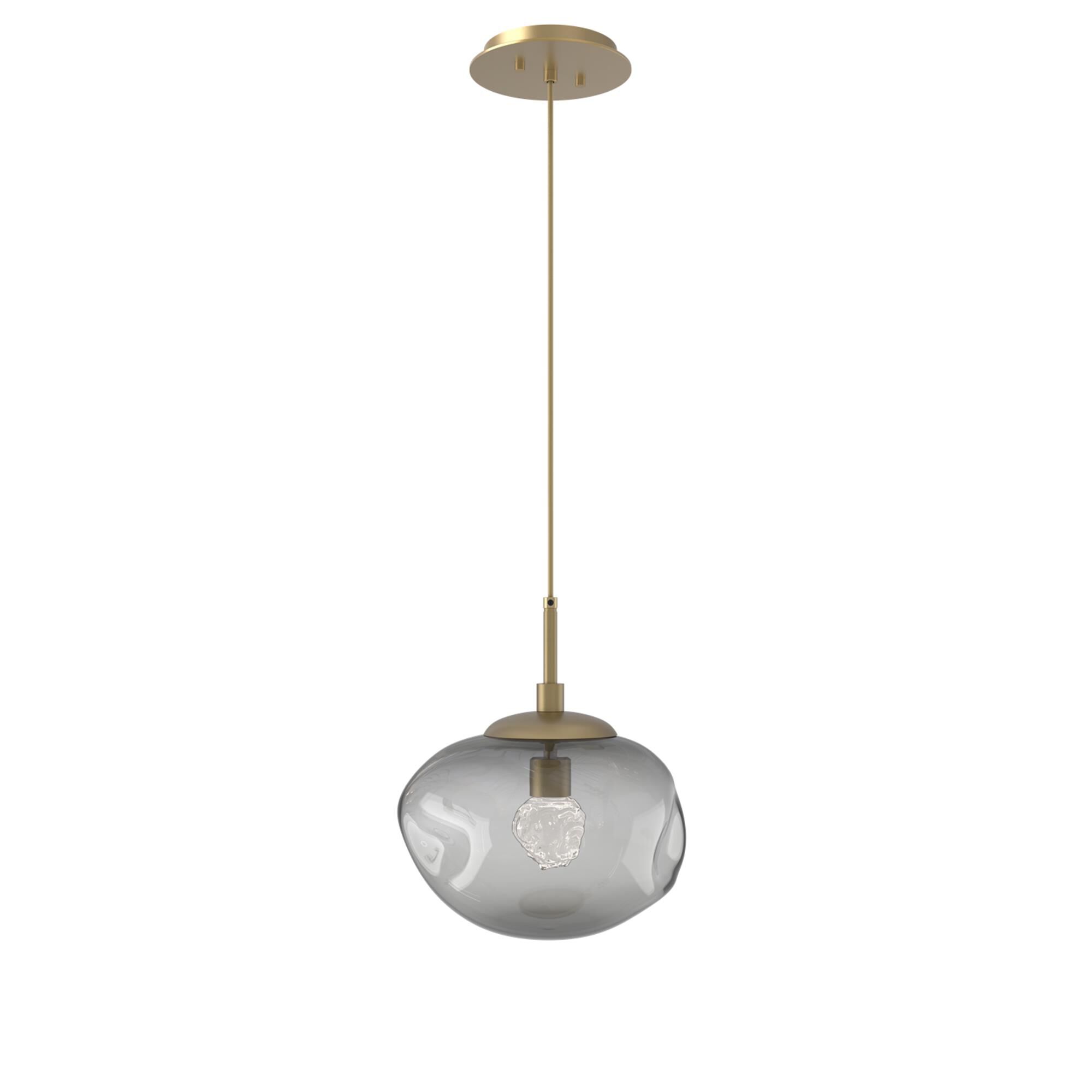Shown in Gilded Brass finish and Floret Inner Smoke Outer glass