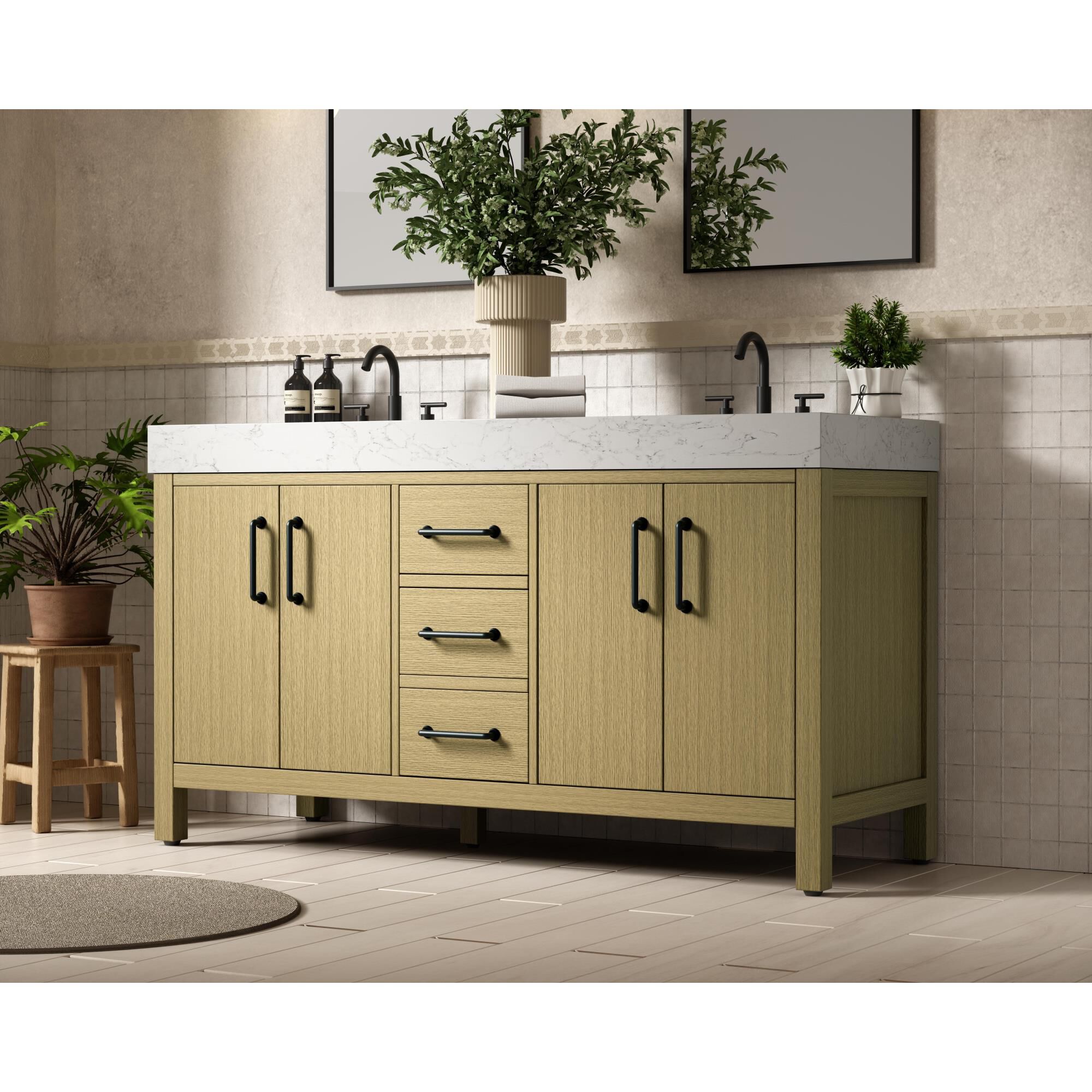 Nathan 60 Inch Bath Vanity by Elegant Dcor