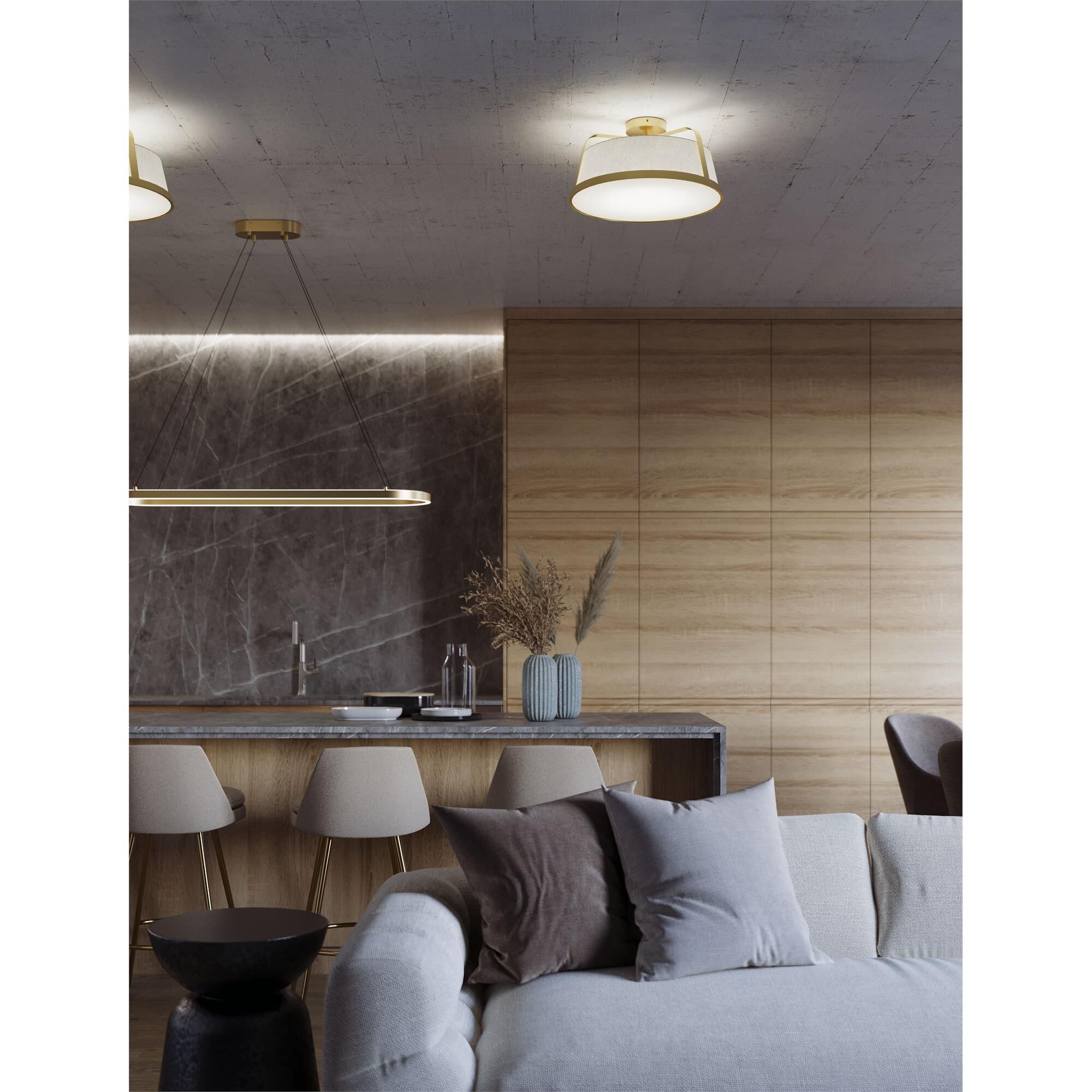 Shown in Light Antique Brass finish and White glass