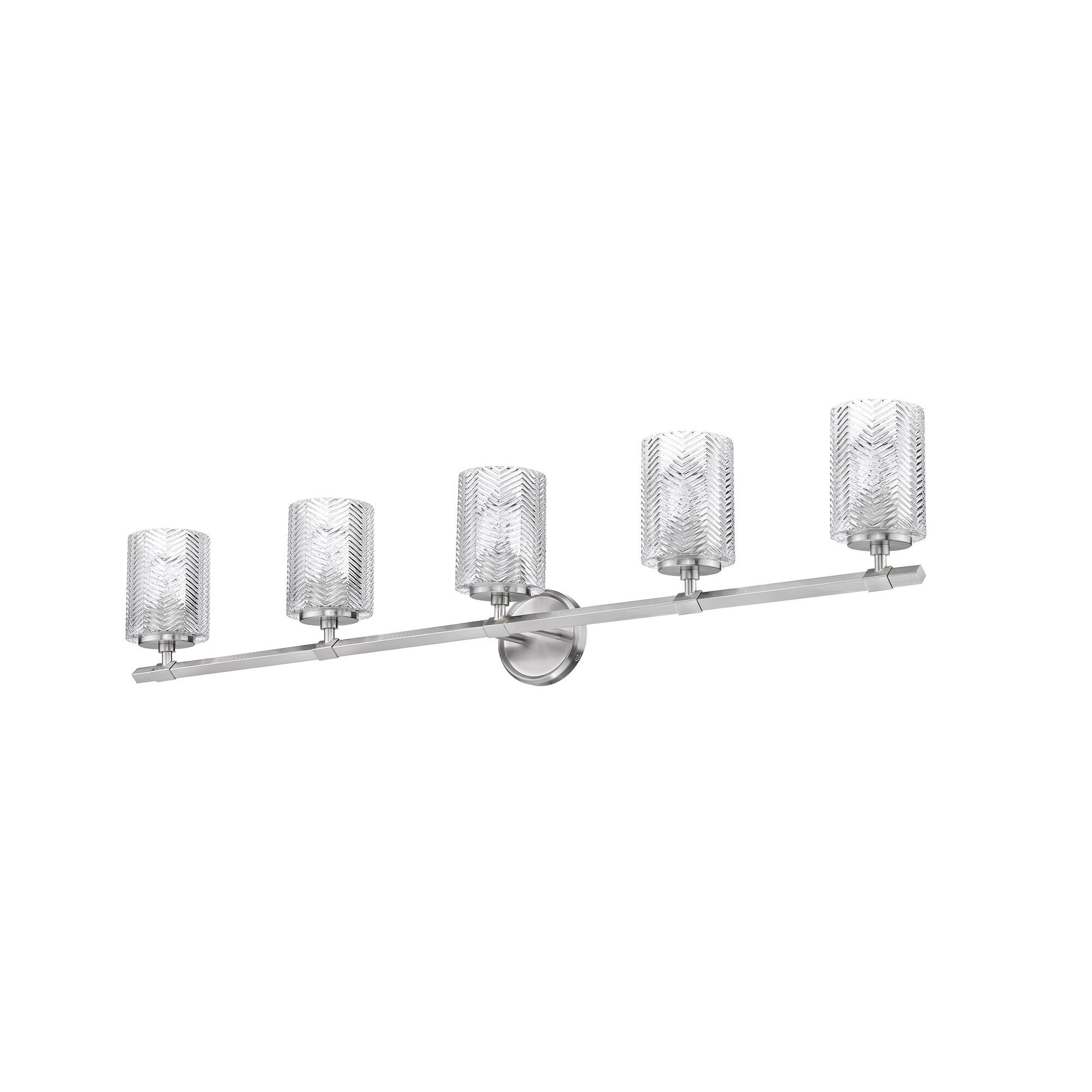 Shown in Brushed Nickel finish and Glass shade
