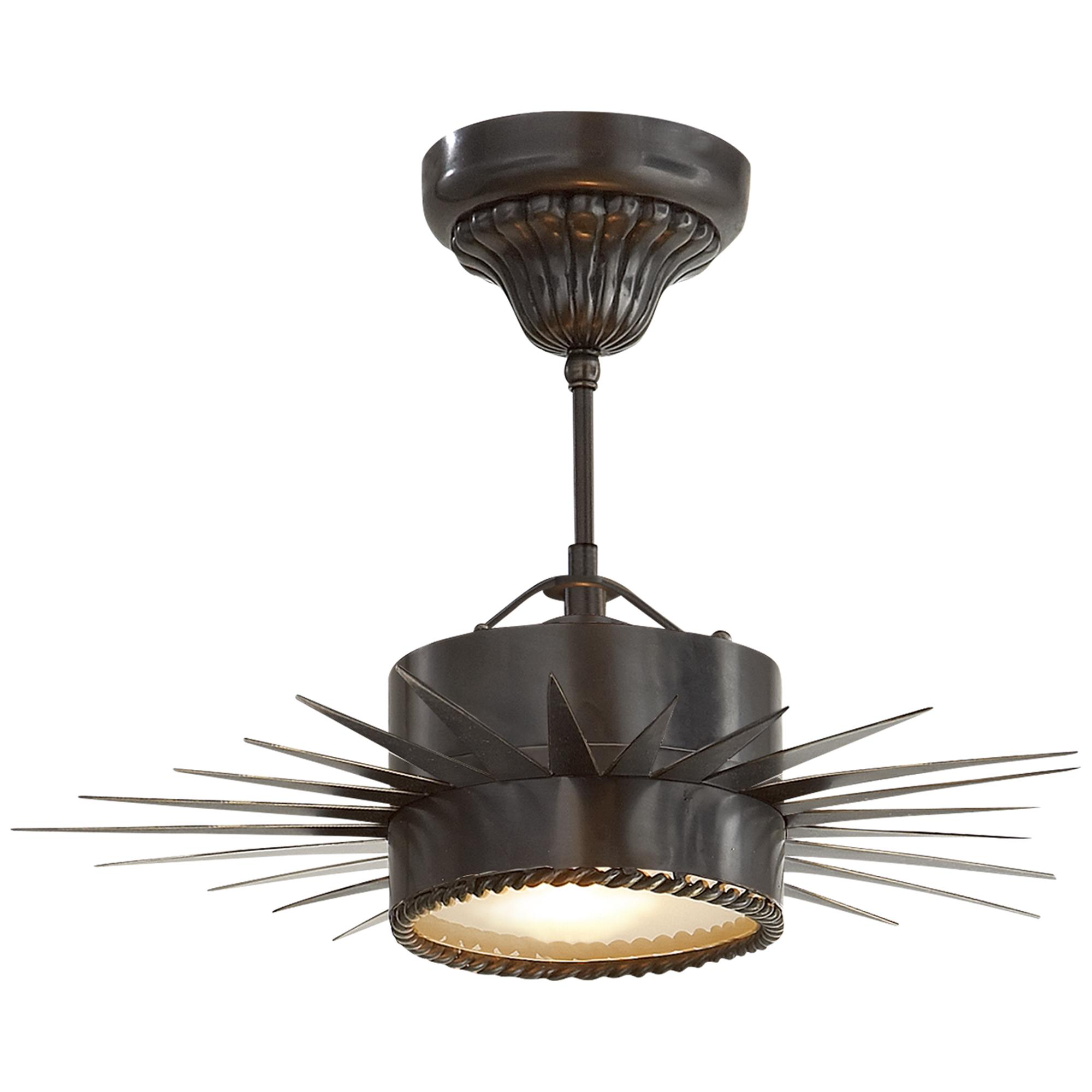 Shown in Bronze finish and Frosted glass