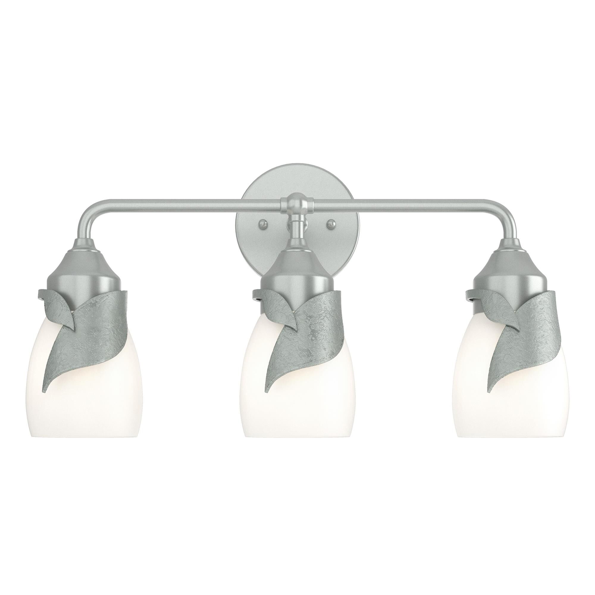 Shown in Vintage Platinum finish and Opal glass
