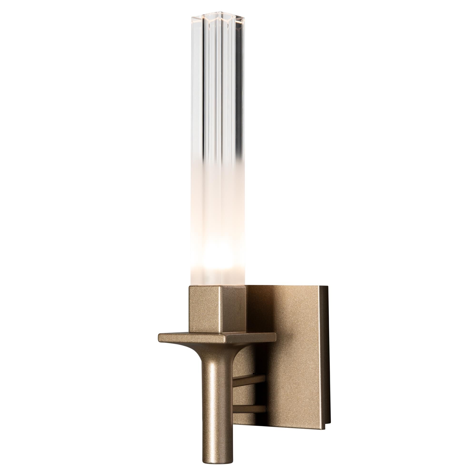 Shown in Soft Gold finish and Frosted shade