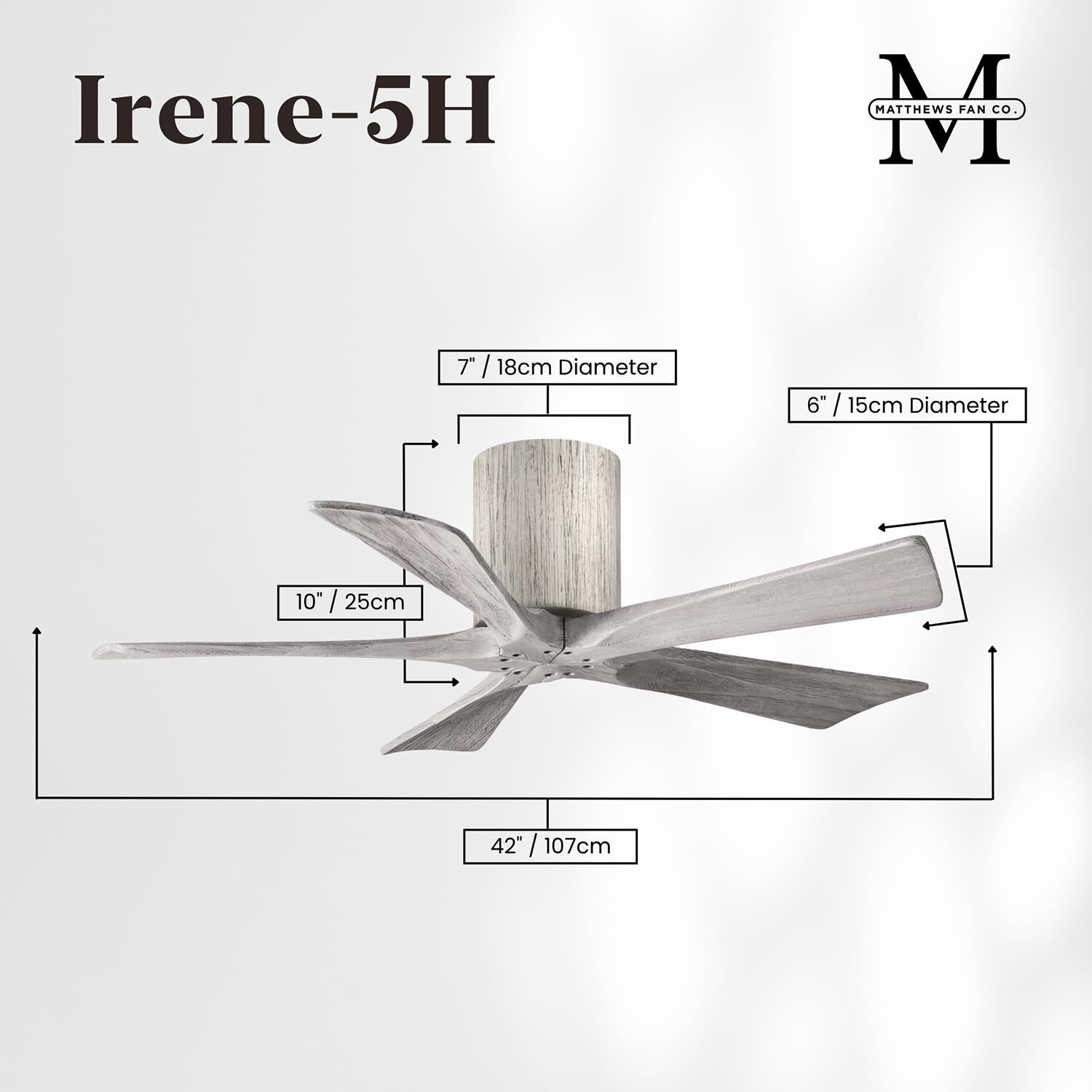 Irene 42 Inch Flush Mount Fan by Matthews Fan Company