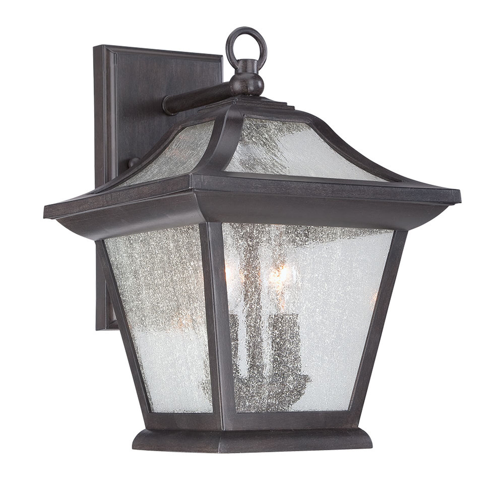 Shown in Black Coral finish and Clear glass and Clear Seeded Glass Panes shade