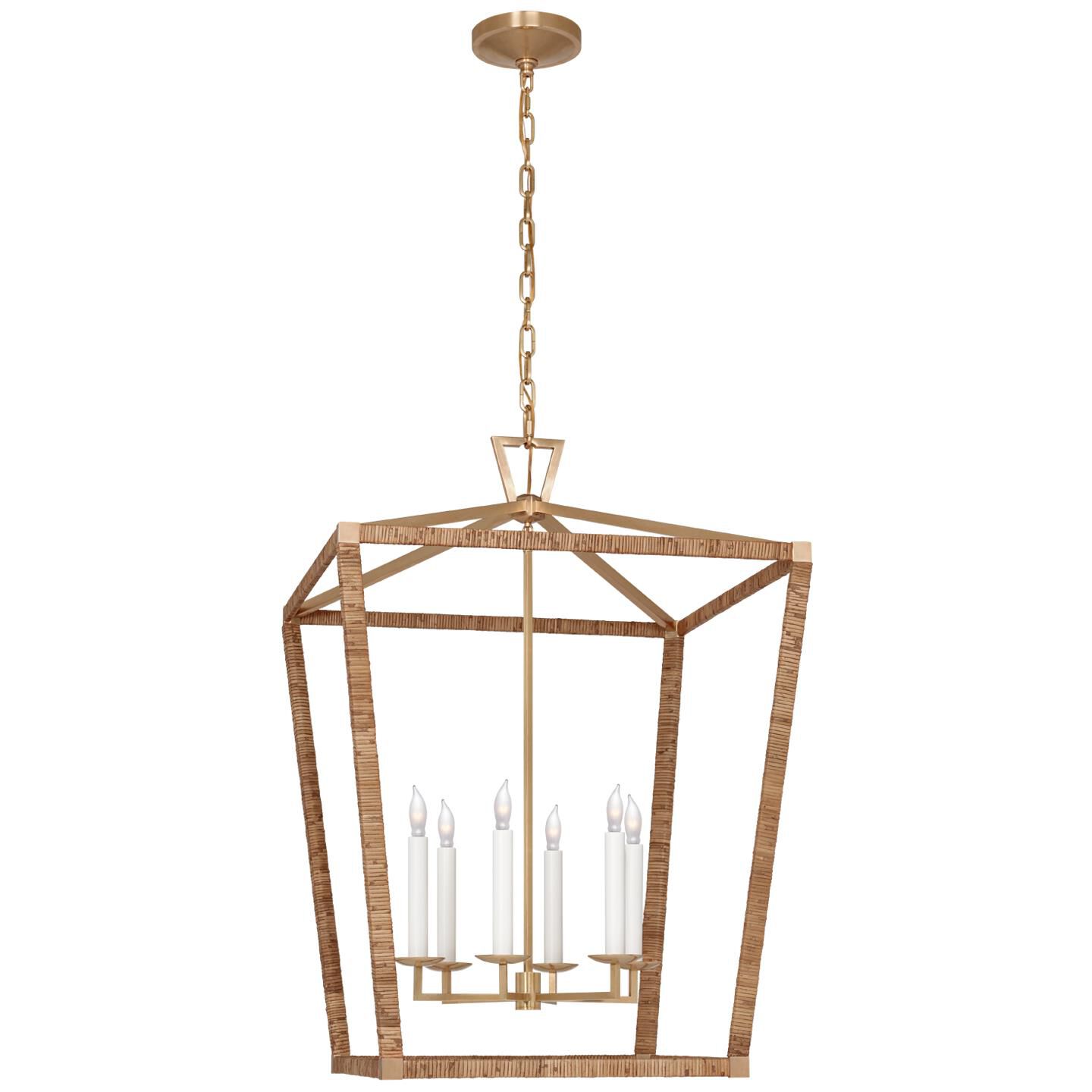 Shown in Aged Burnished Brass and Natural Rattan finish