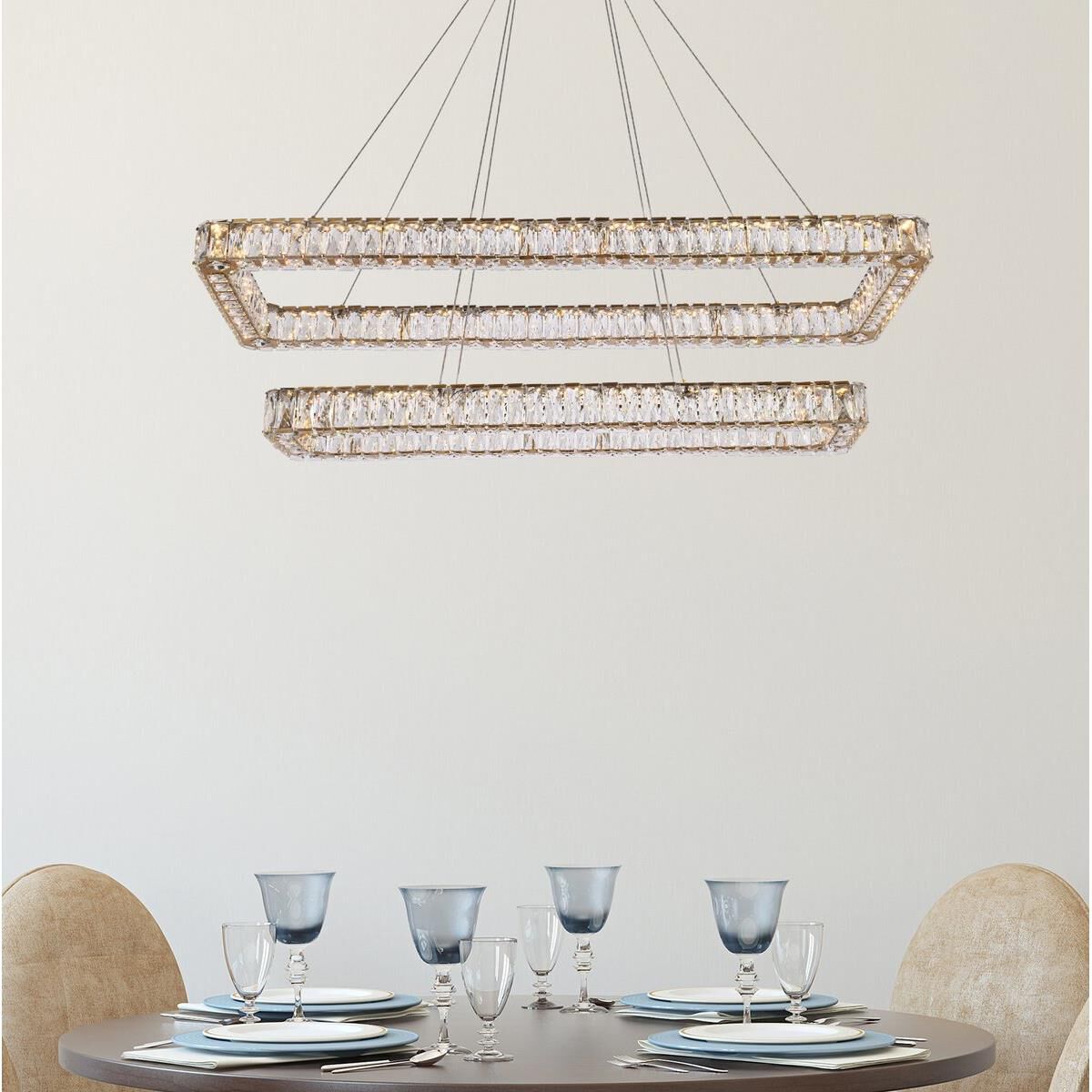 Monroe Linear Suspension Light by Elegant Lighting
