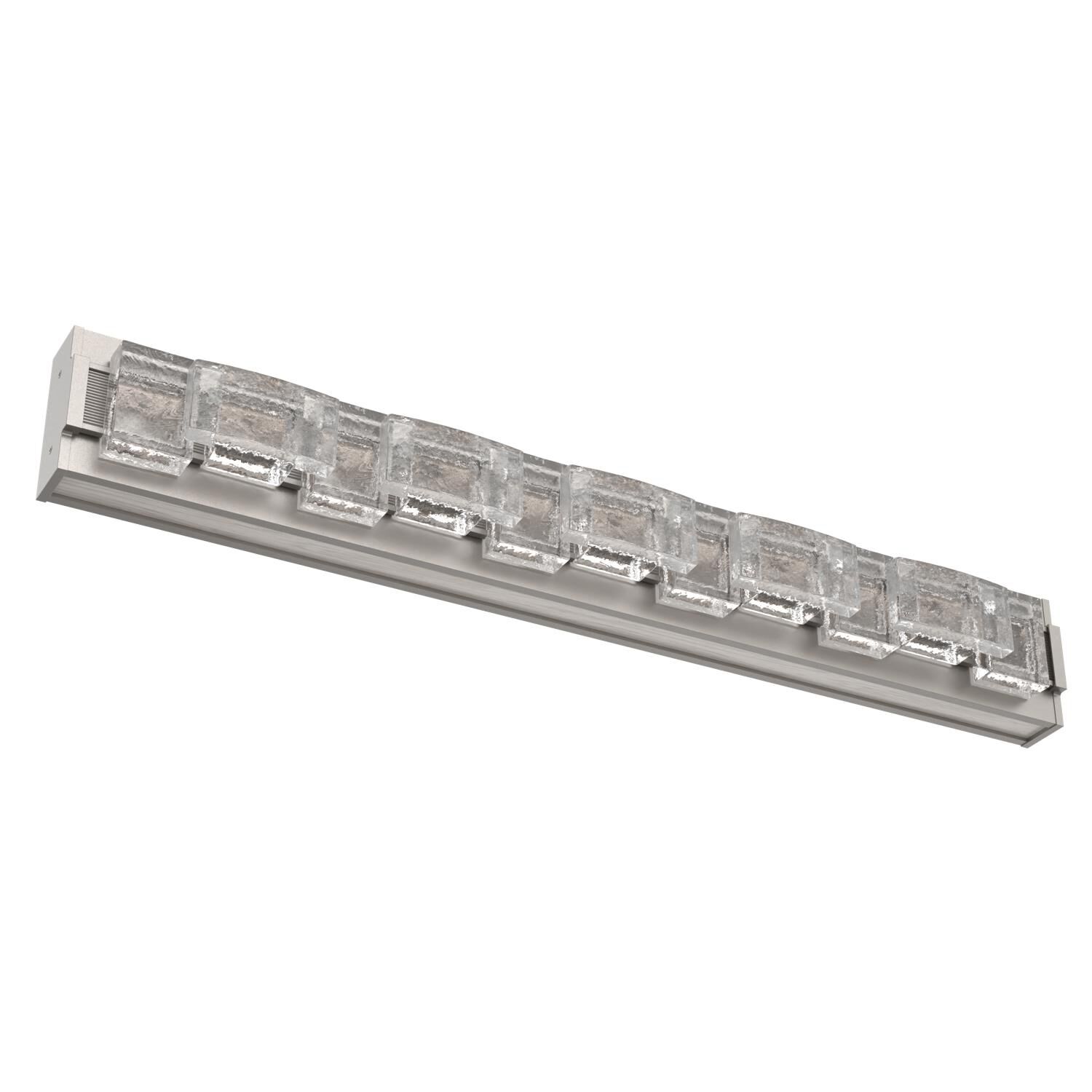 Shown in Beige Silver finish and Rough Seedy glass and Light Oak accent