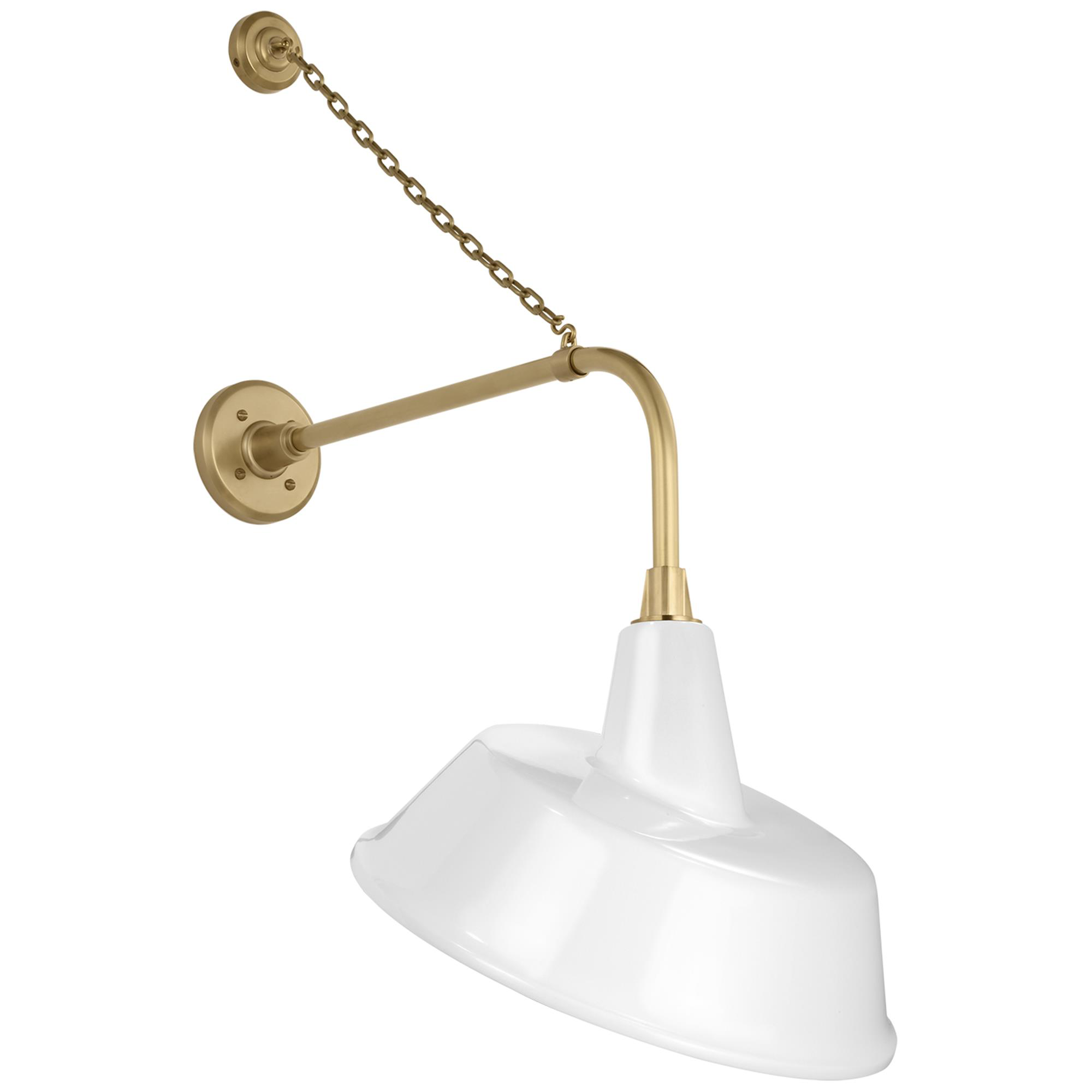Shown in Hand-Rubbed Antique Brass finish and White Tilted Bowers shade