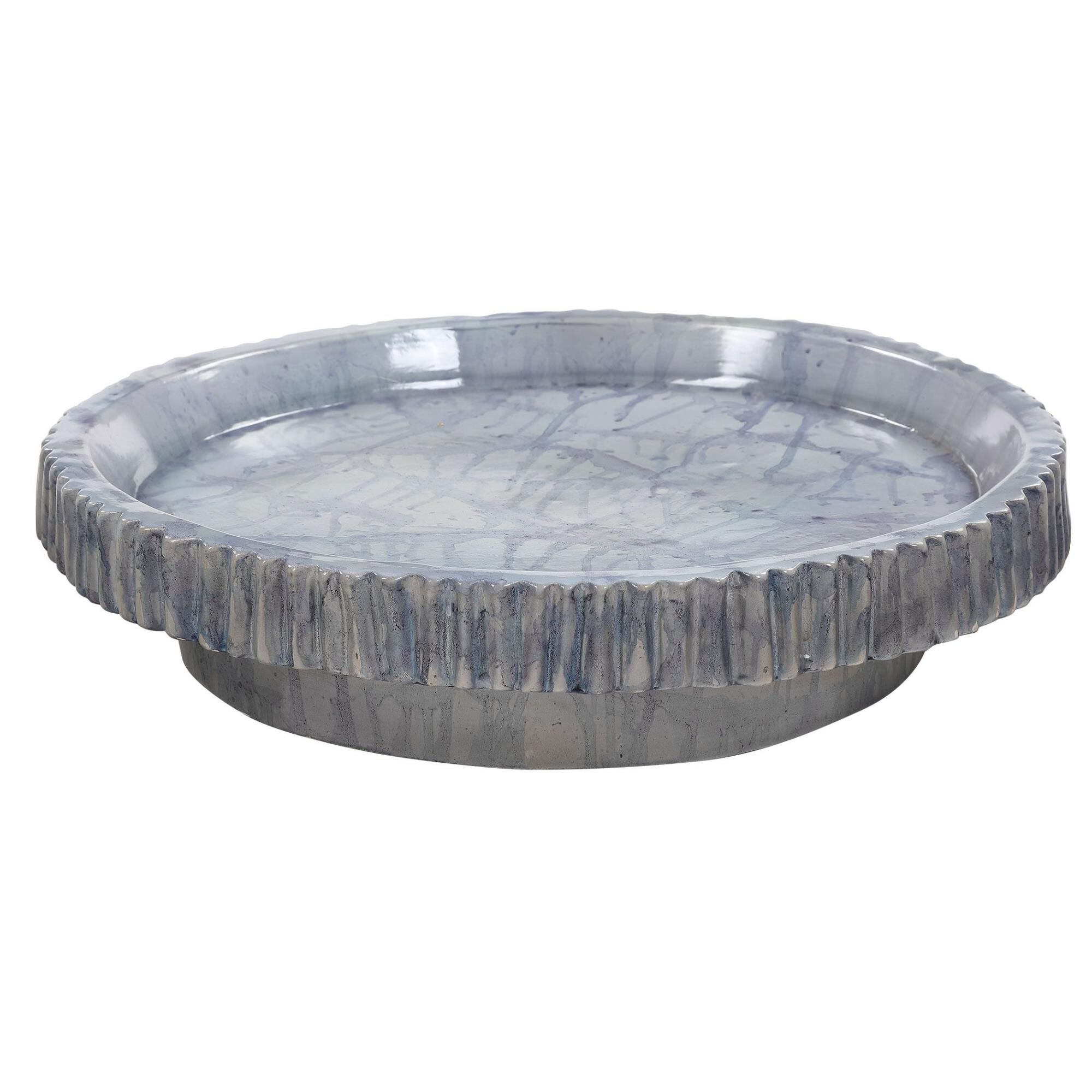 Shown in A Contemporary Take On Classic Blue And White Ceramics, This Bowl Features A Unique Ribbed Design Wi finish