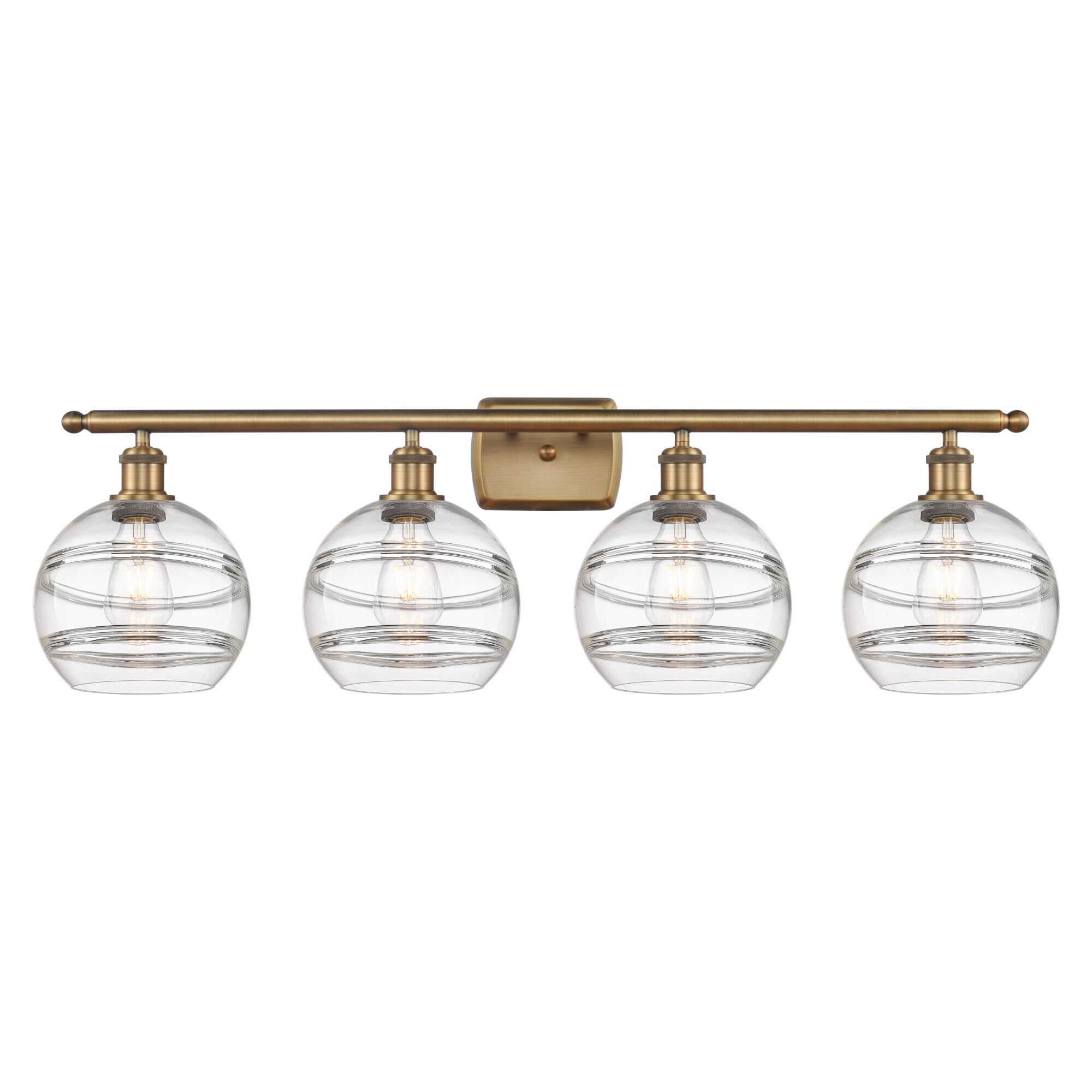 Shown in Brushed Brass finish and Clear glass