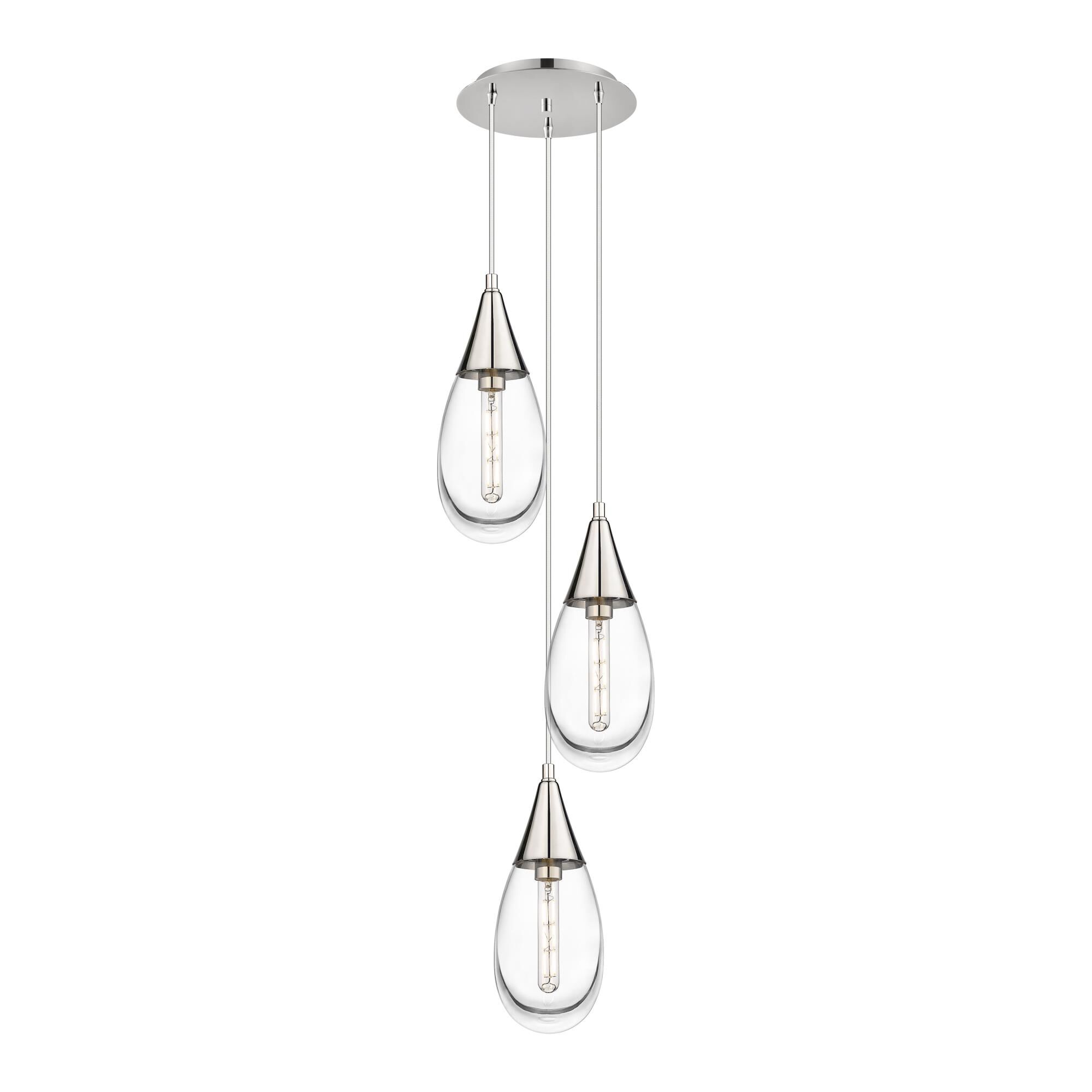Shown in Polished Nickel finish and Clear glass and Clear Glass shade