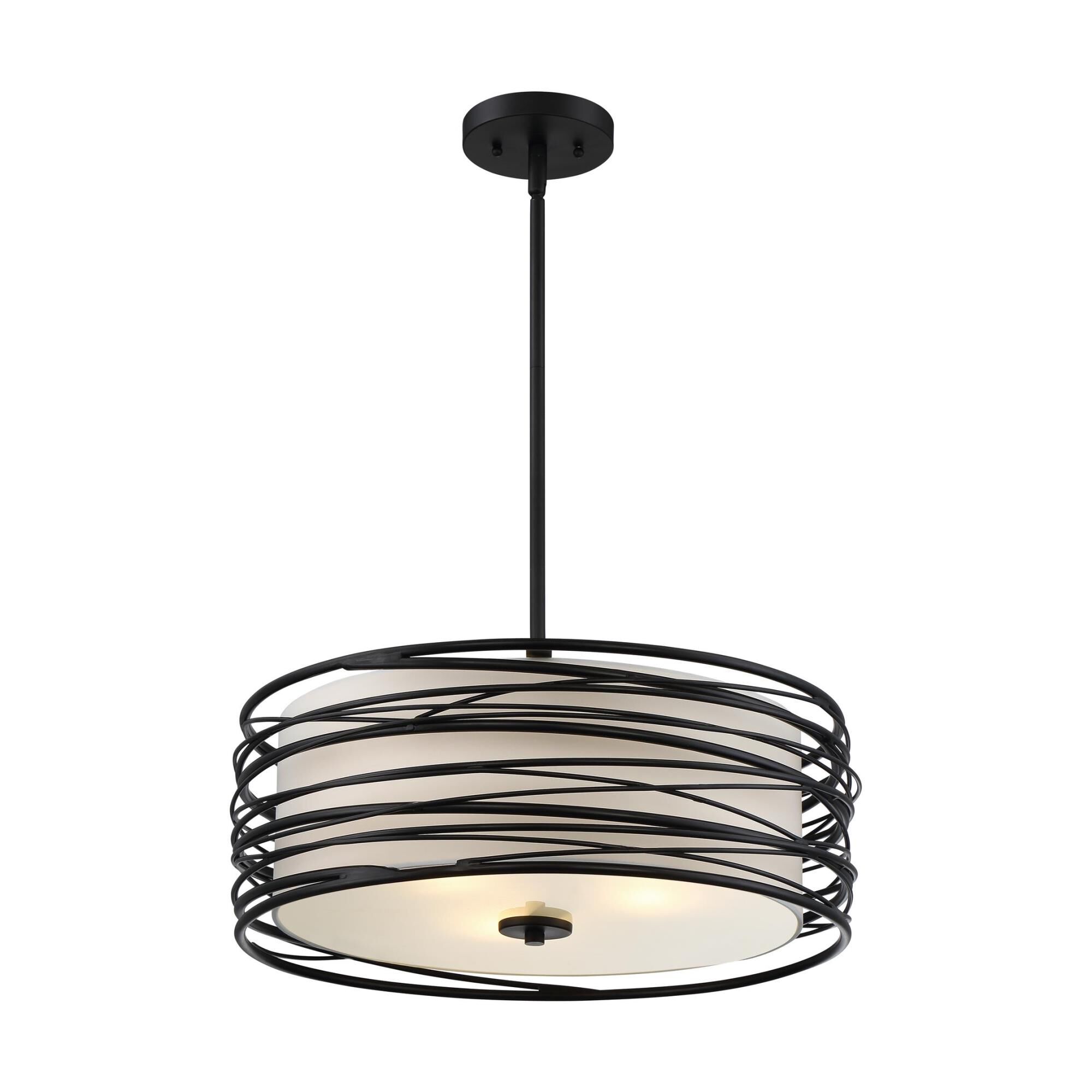 Shown in Mystic Black finish and Inner Fabric shade