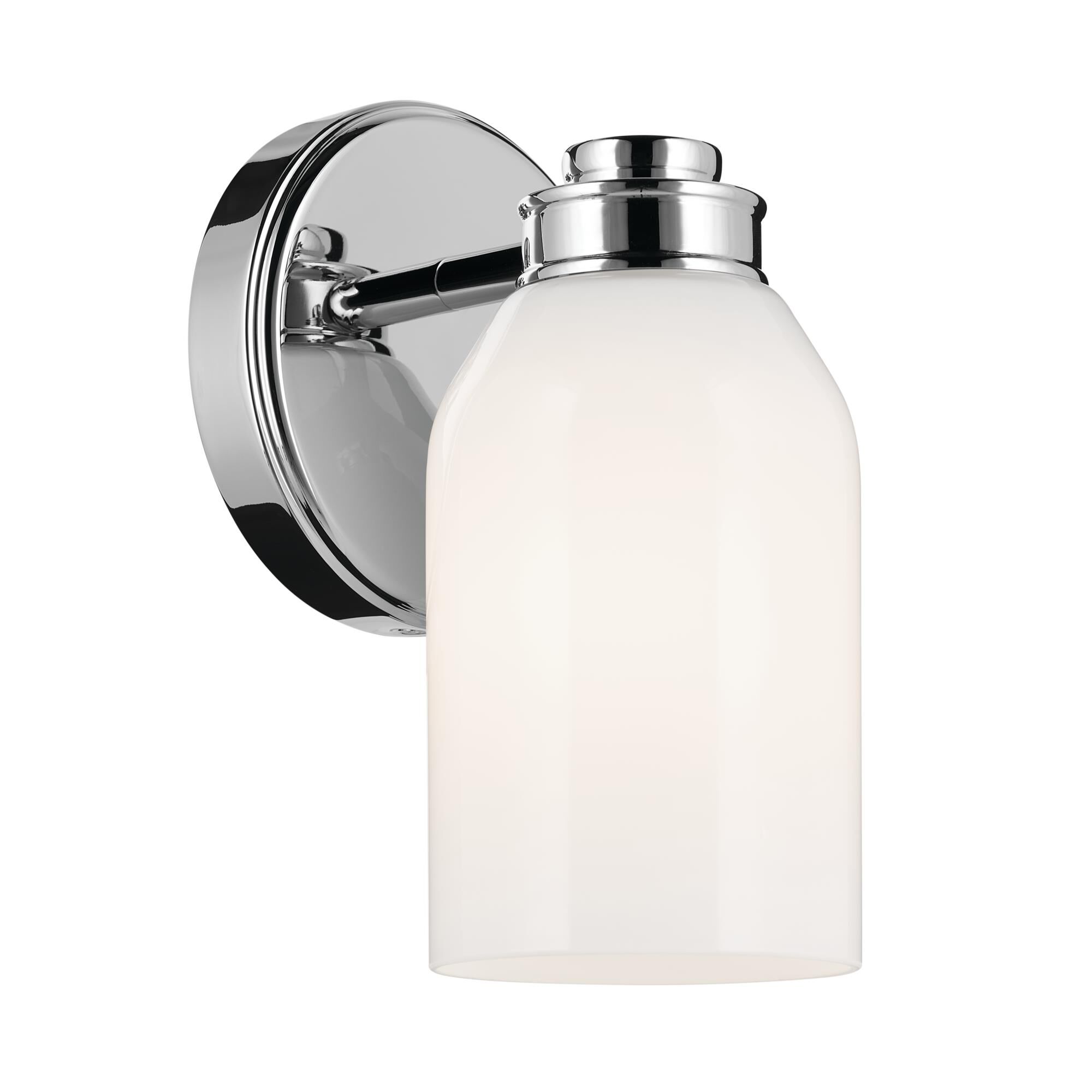 Shown in Chrome finish and Opal glass