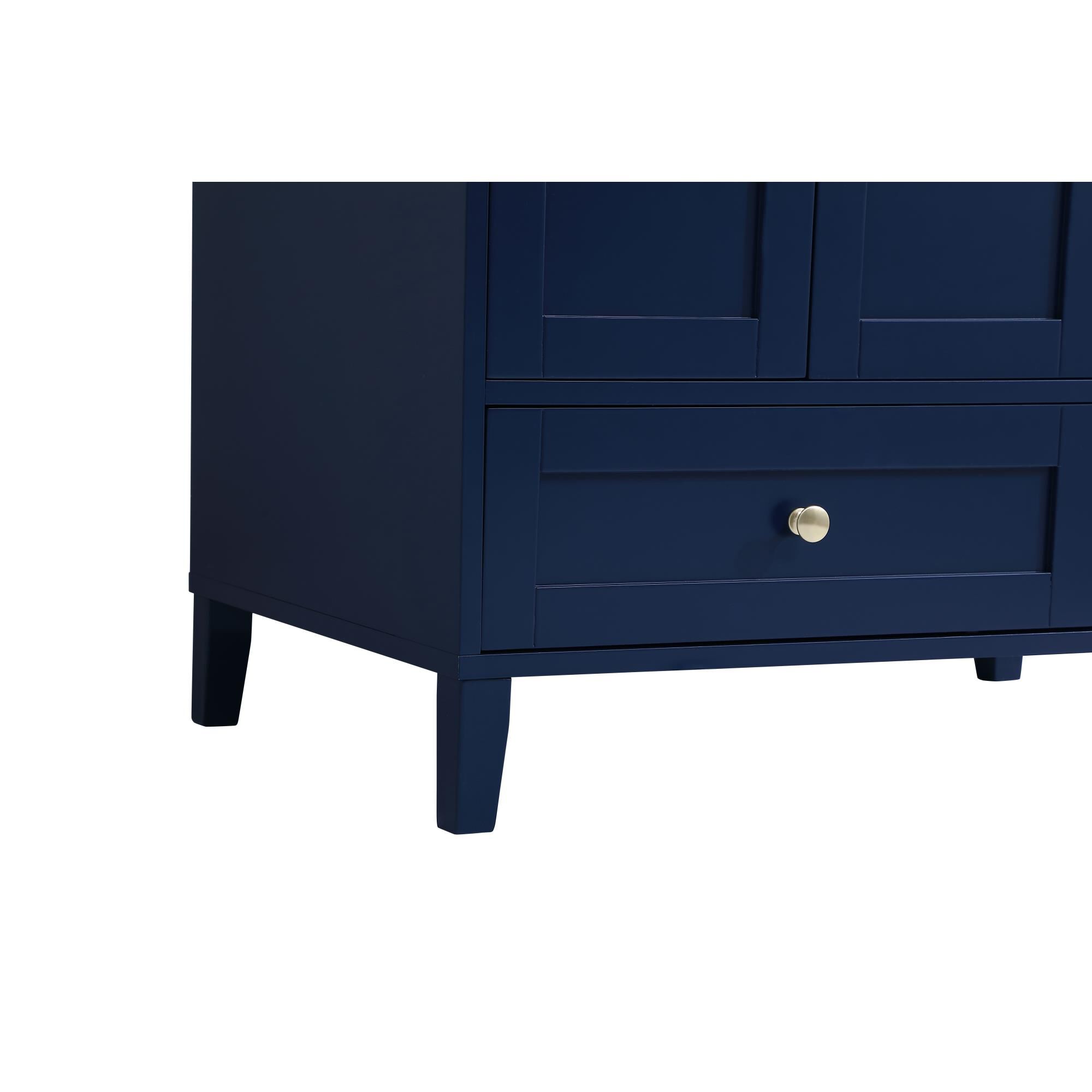 Shown in Blue And Gold With Calacatta Quartz finish