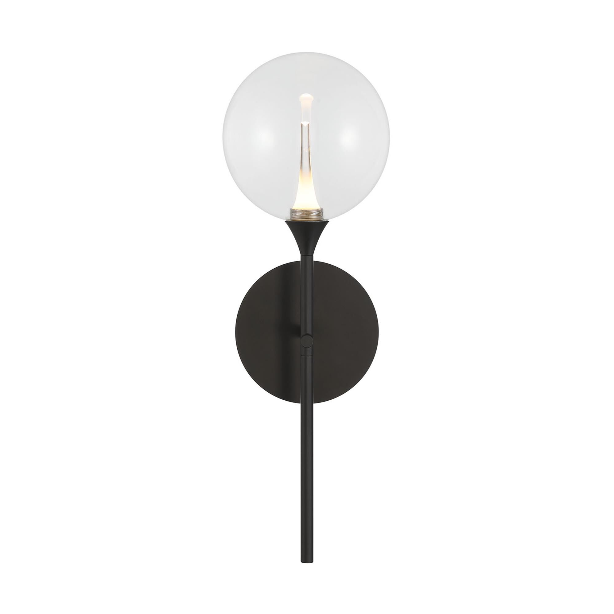 Shown in Black finish and Clear glass