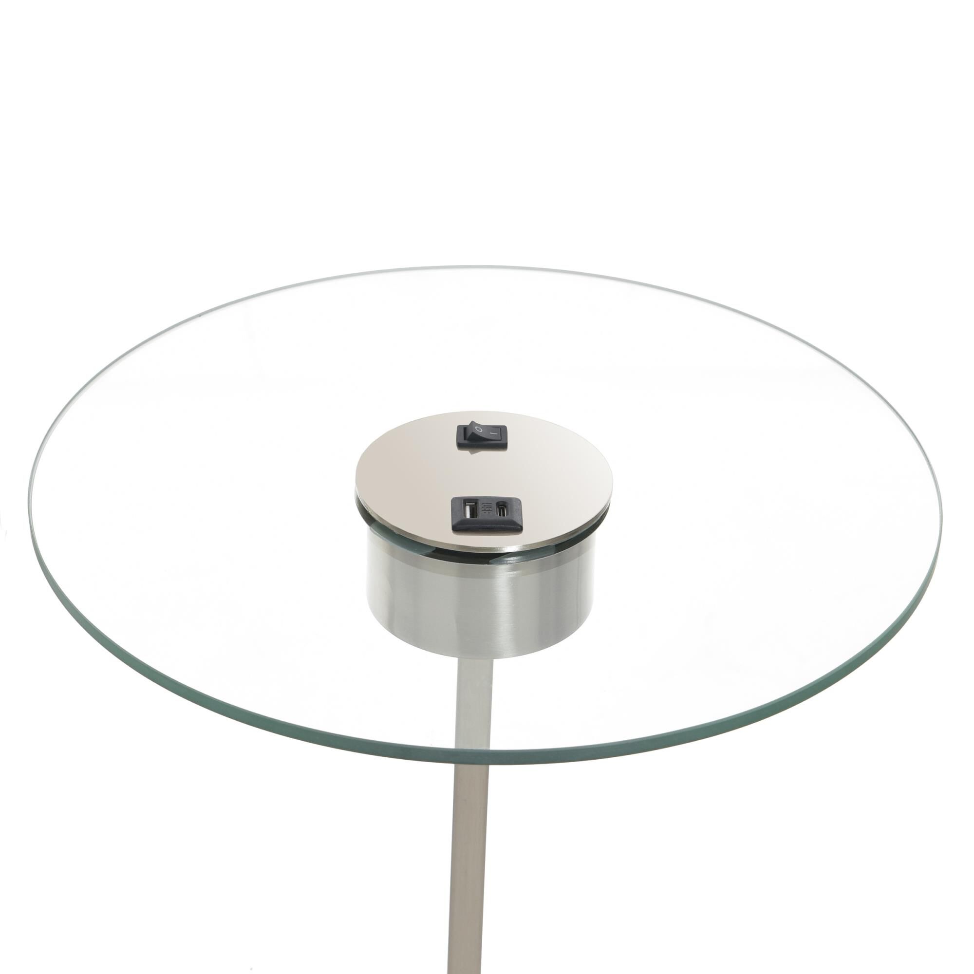 Shown in Brushed Nickel, Clear, White finish