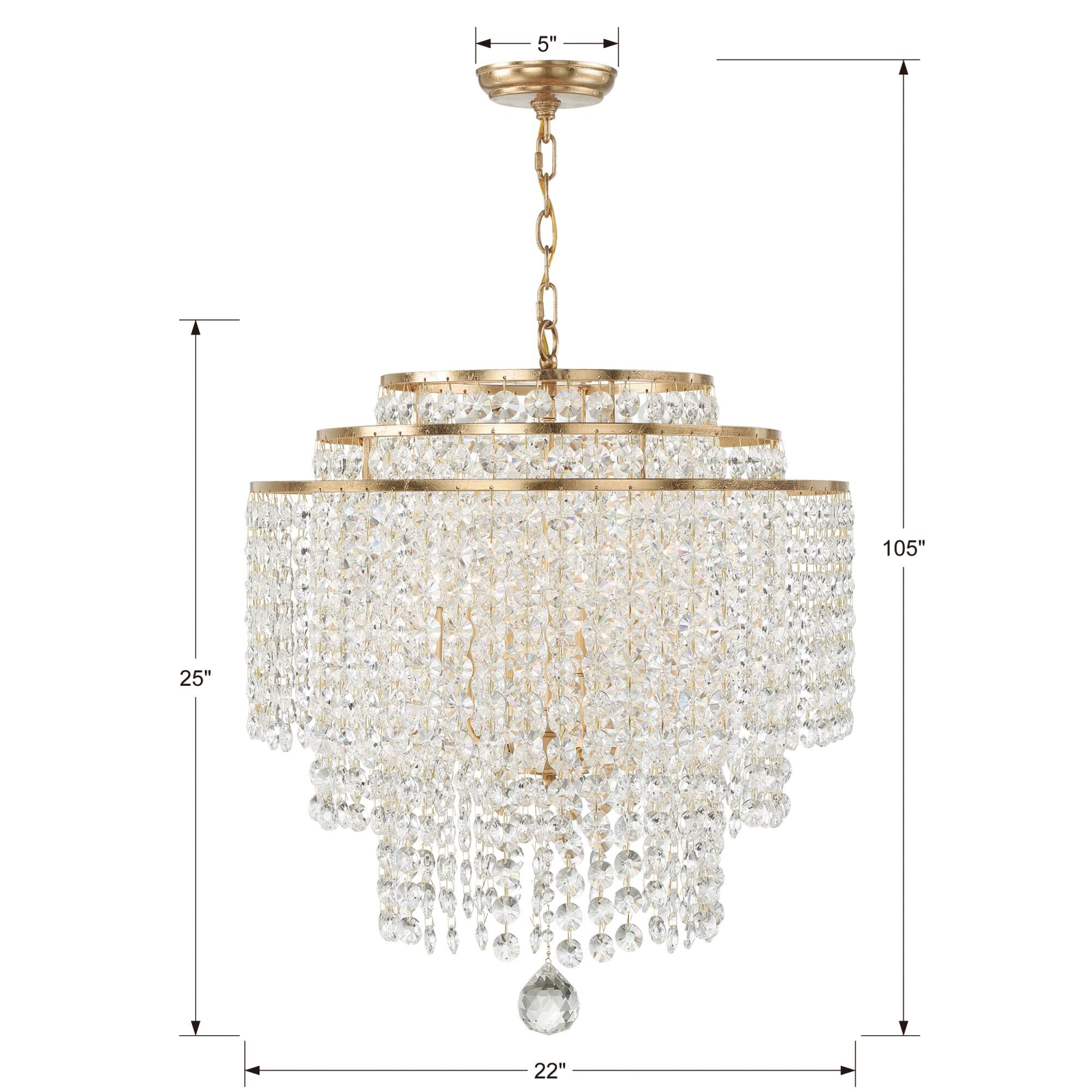 Gabrielle 22 Inch 6 Light Chandelier by Crystorama