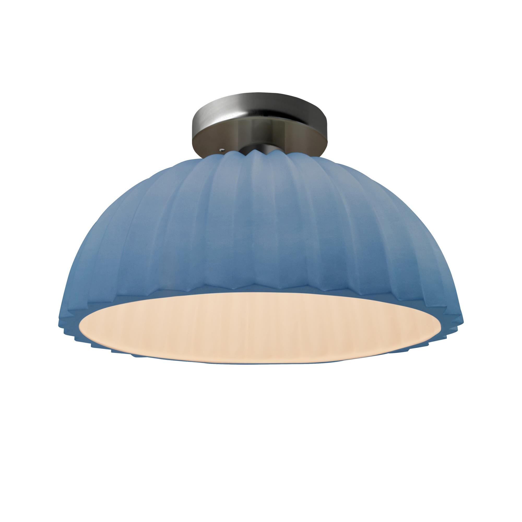 Pleated Dome 13 Inch Semi Flush Mount by Justice Design Group