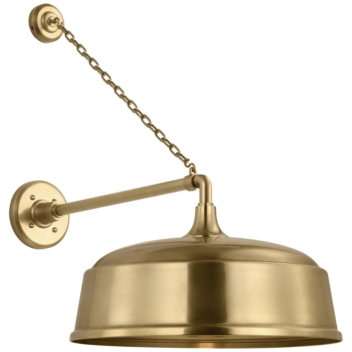 Shown in Hand-Rubbed Antique Brass finish and Gold shade