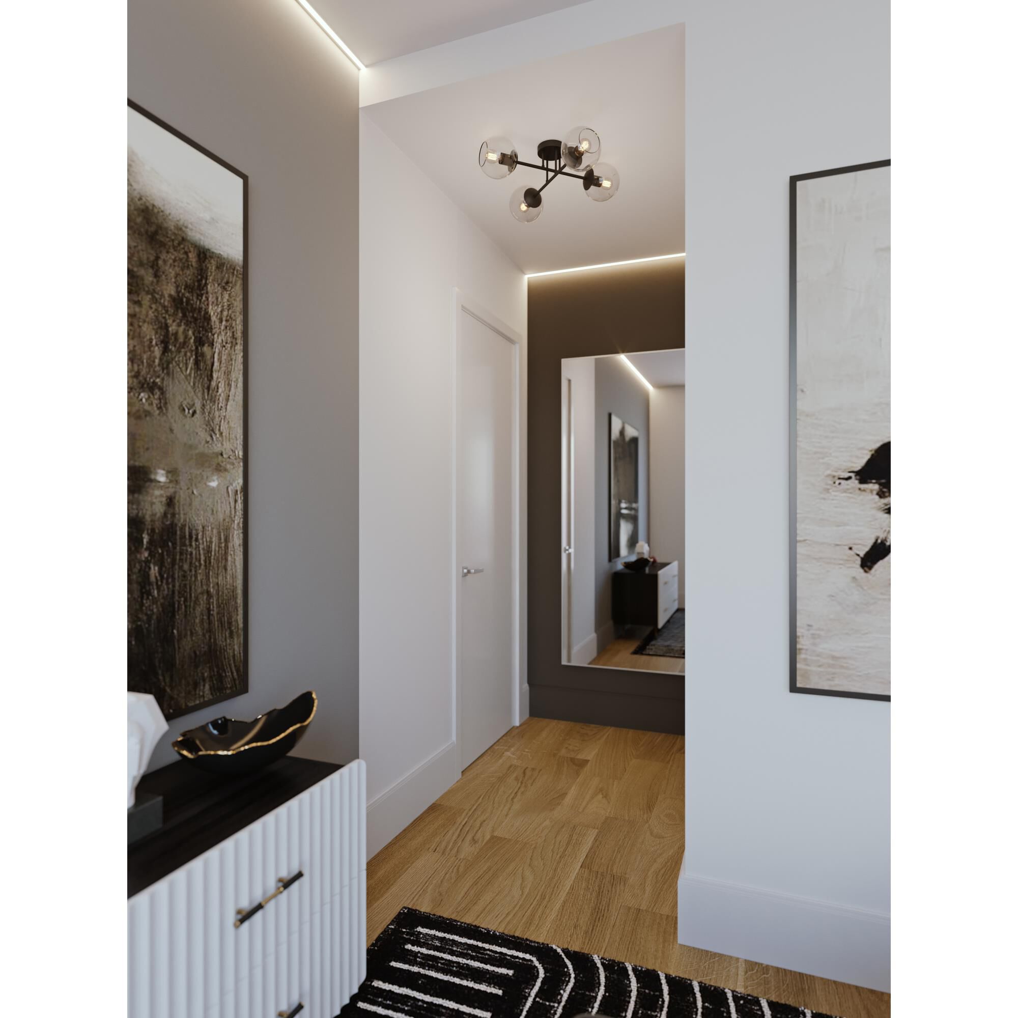 Shown in Black finish and Clear glass