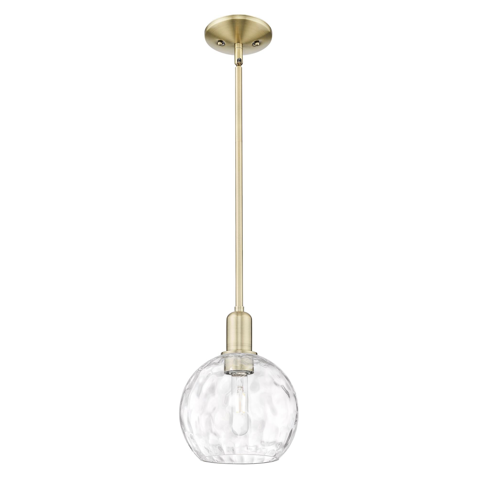 Shown in Antique Brass finish and Clear Water glass