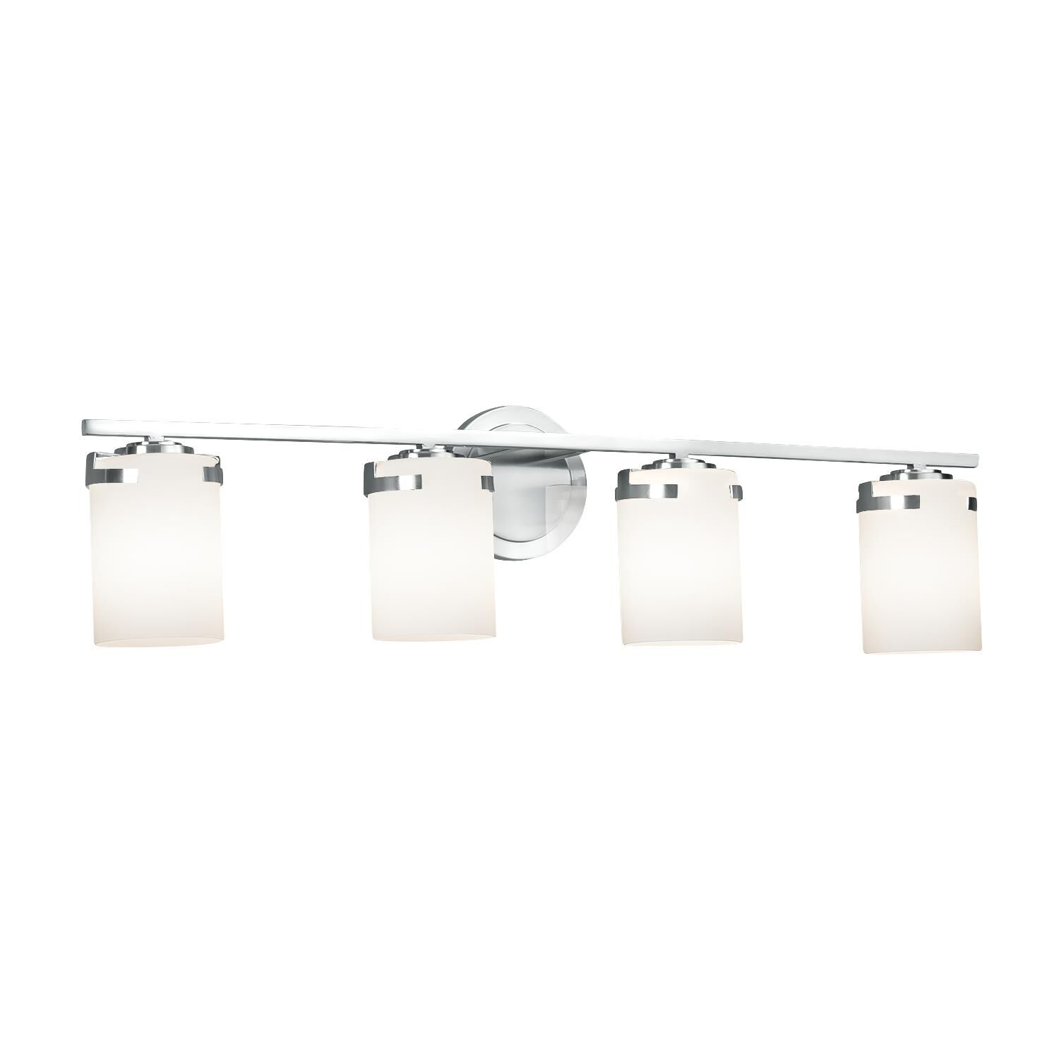 Shown in Polished Chrome finish and Artisan glass and Opal shade and Cylinder with Flat Rim accent