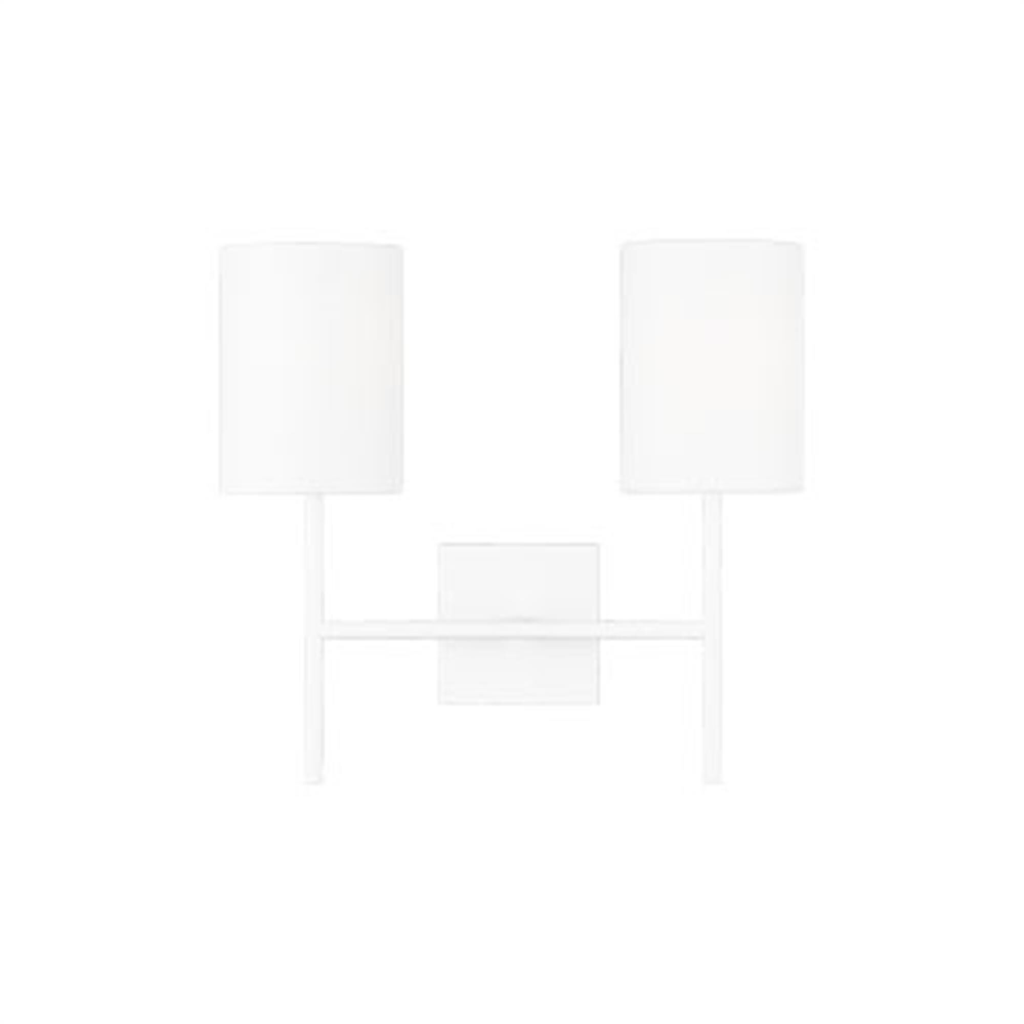 Shown in Matte White finish and White Linen shade