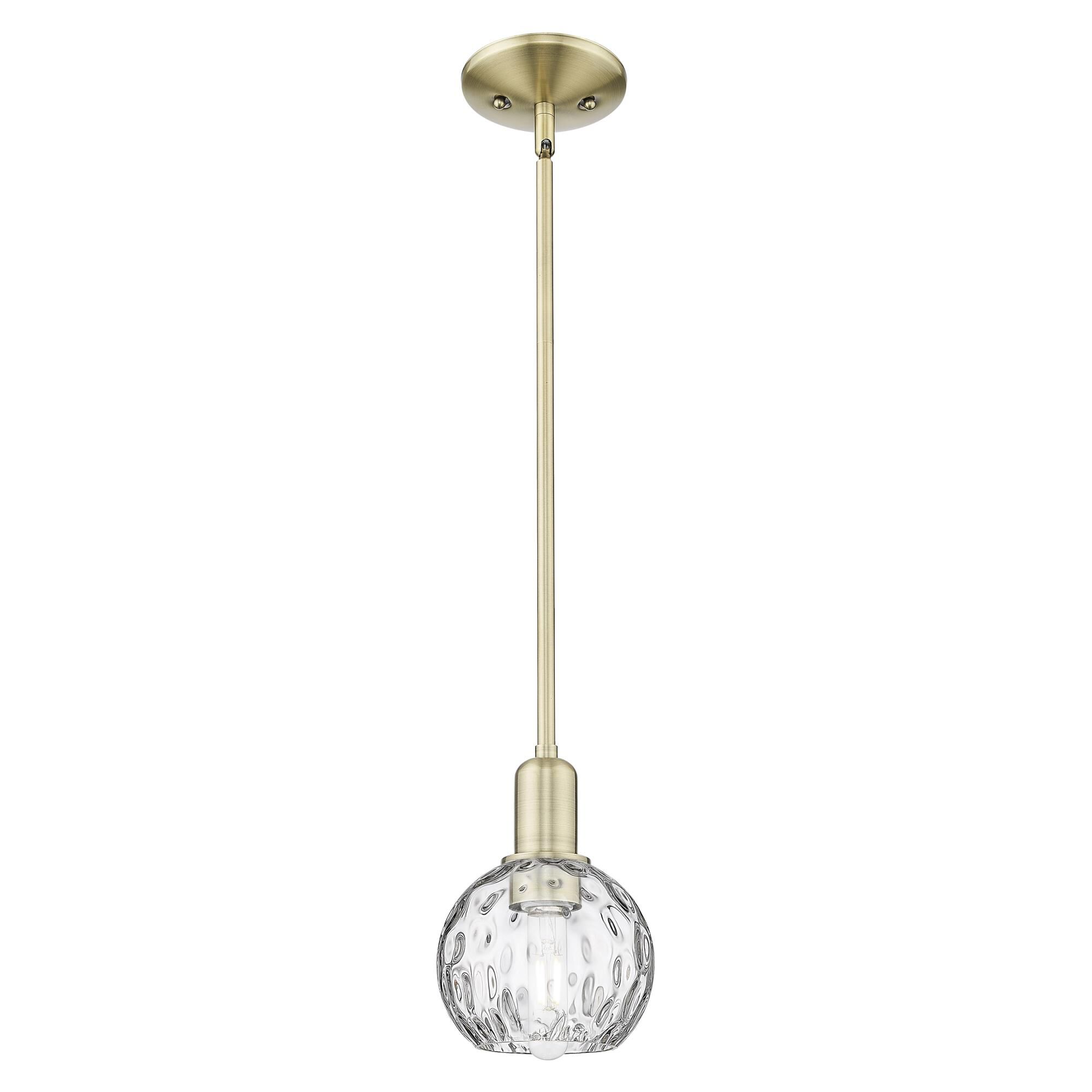 Shown in Antique Brass finish and Clear Water glass