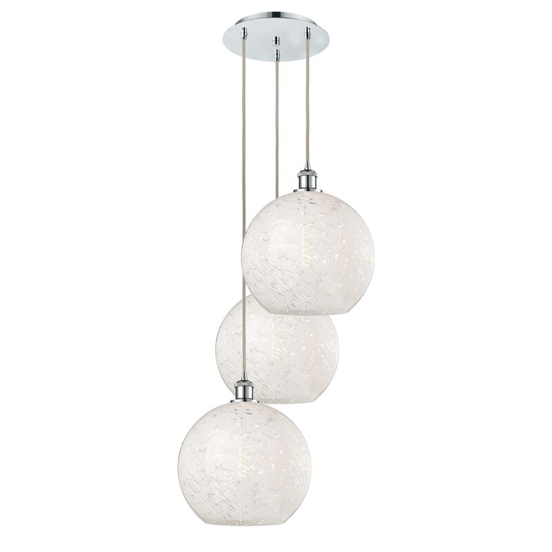 Bruno Marashlian White Mouchette 19 Inch Multi Light Pendant by Innovations Lighting