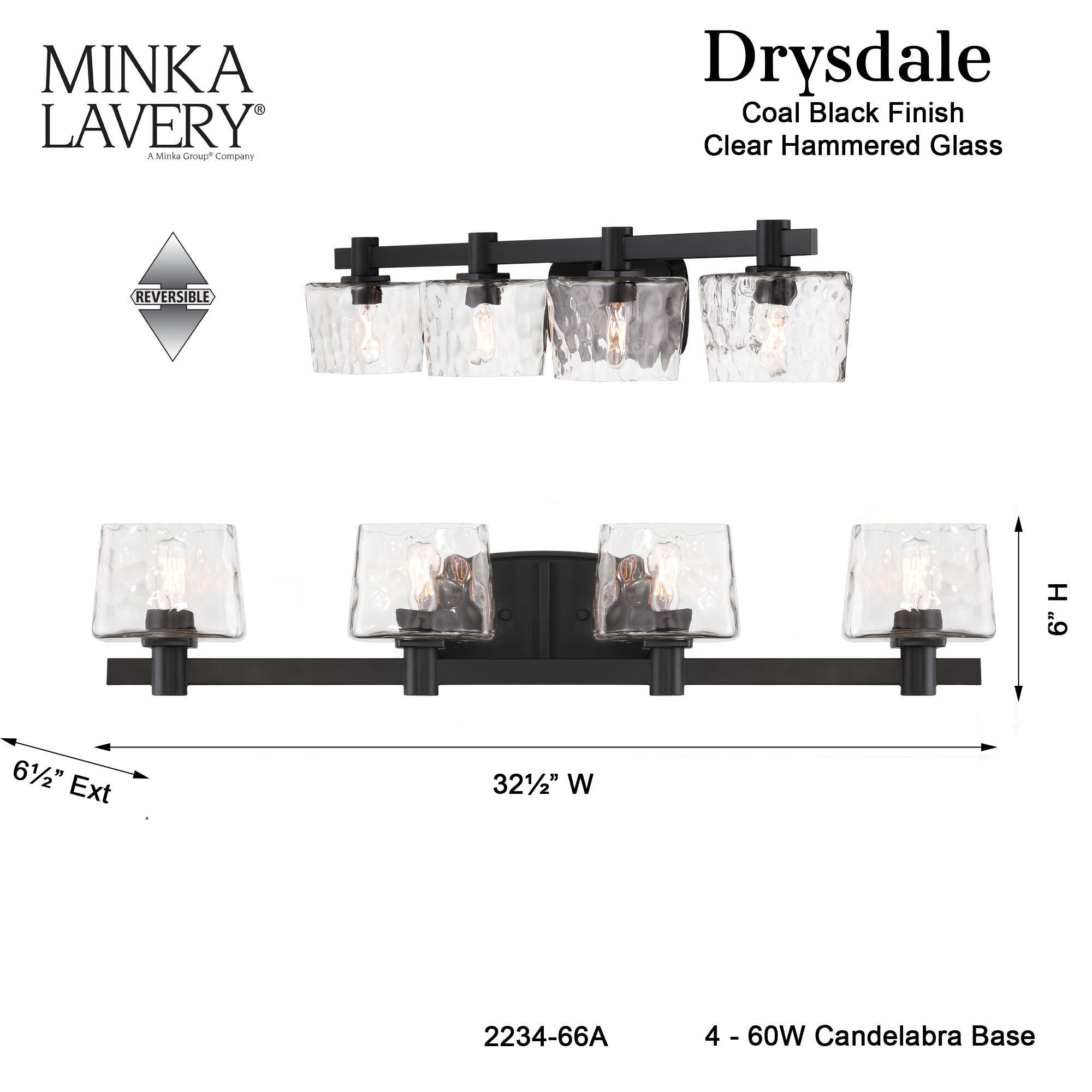 Shown in Coal finish and Clear glass