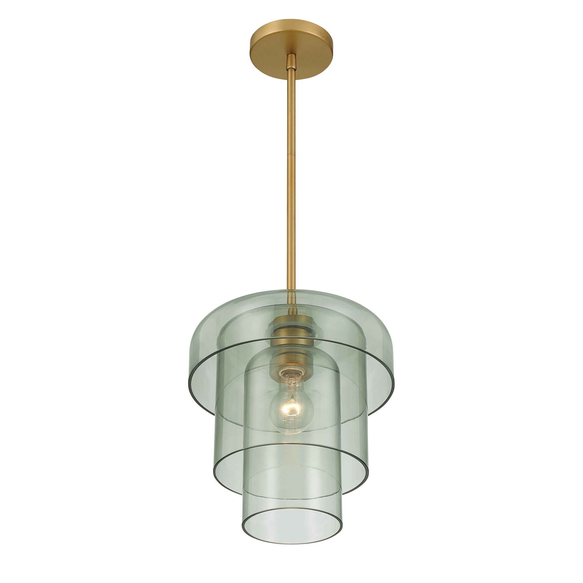 Shown in Legacy Brass finish and Green glass