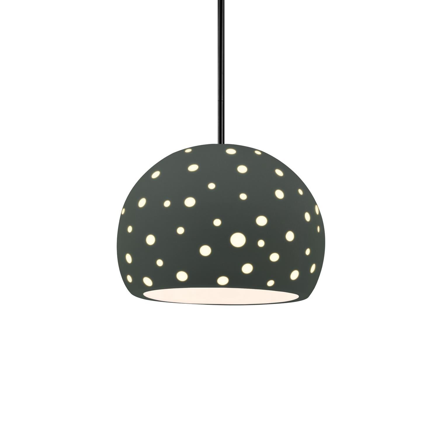 Shown in Matte Black finish and Pewter Green shade