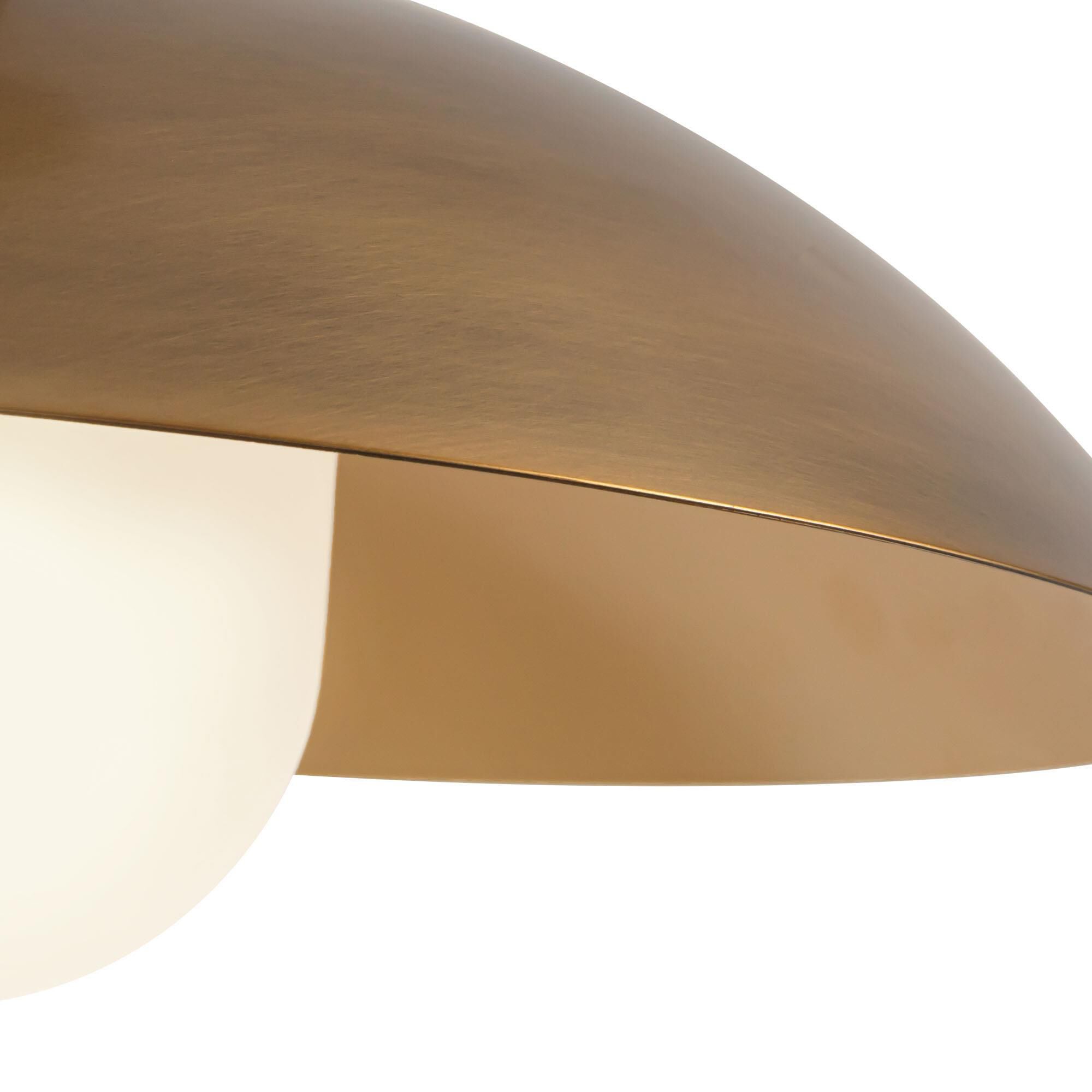 Shown in Vintage Brass finish and Matte Opal glass