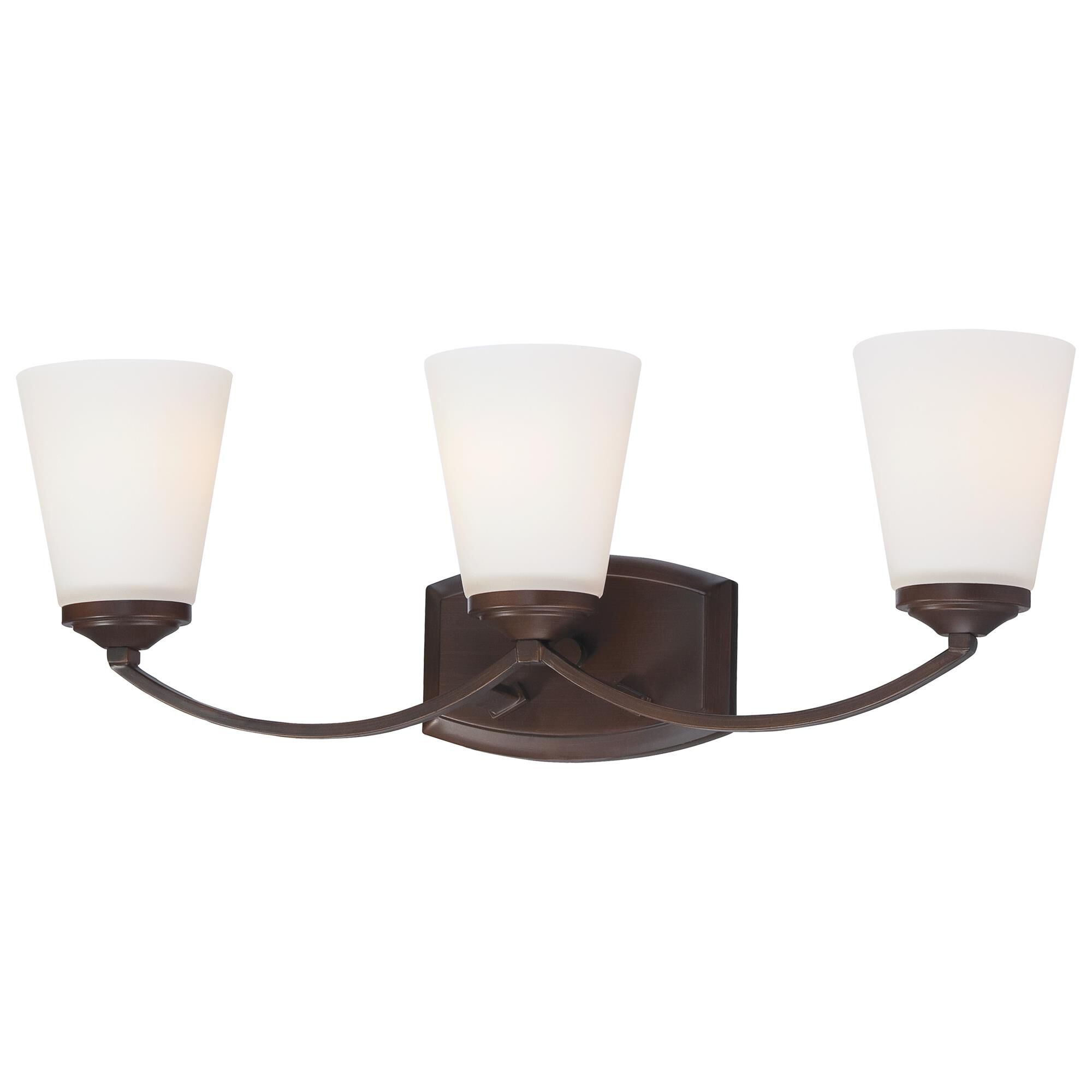 Shown in Vintage Bronze finish and Etched White glass