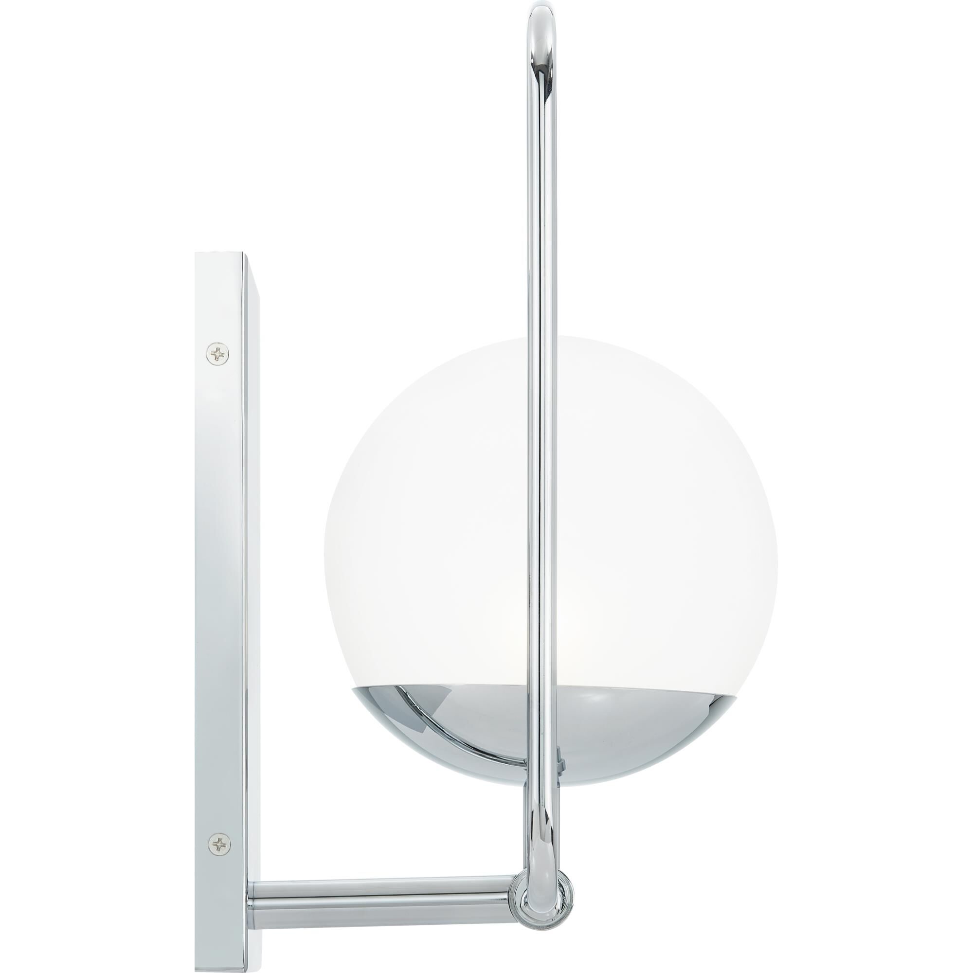 Shown in Polished Chrome finish and Clear Glass With Sandblasted Interior shade