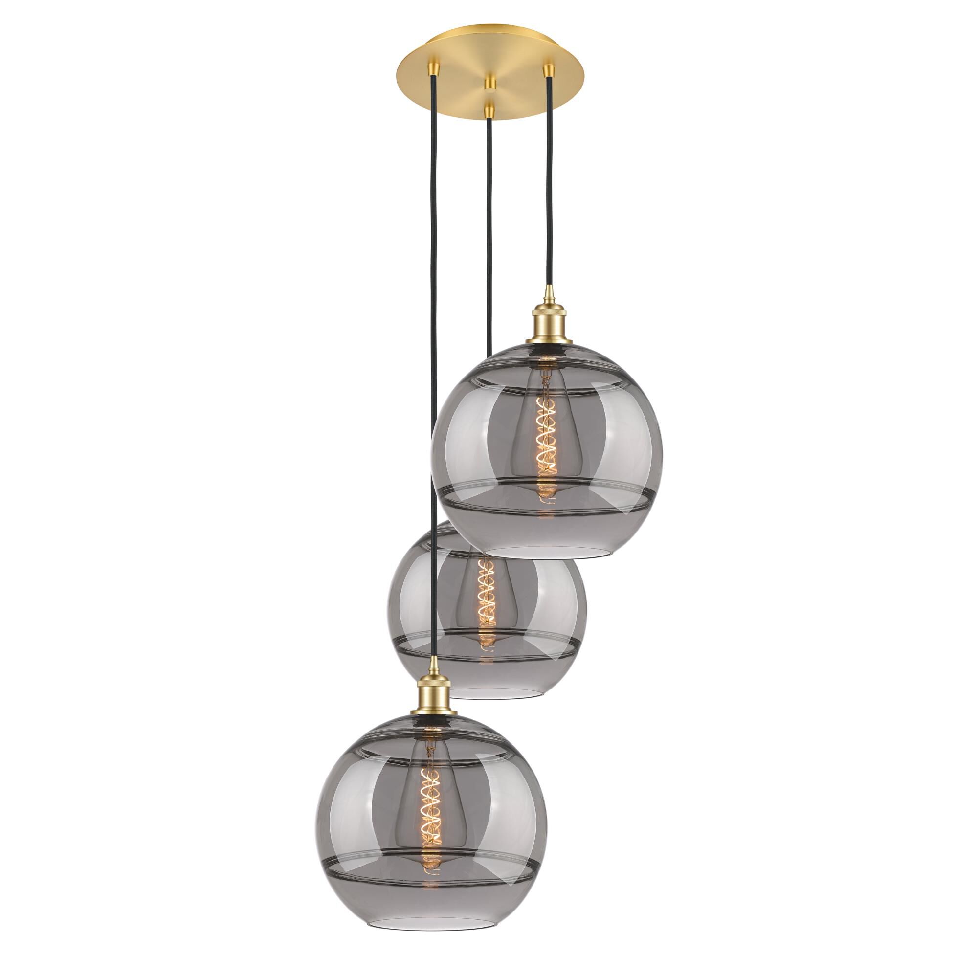 Shown in Satin Gold finish and Light Smoke glass