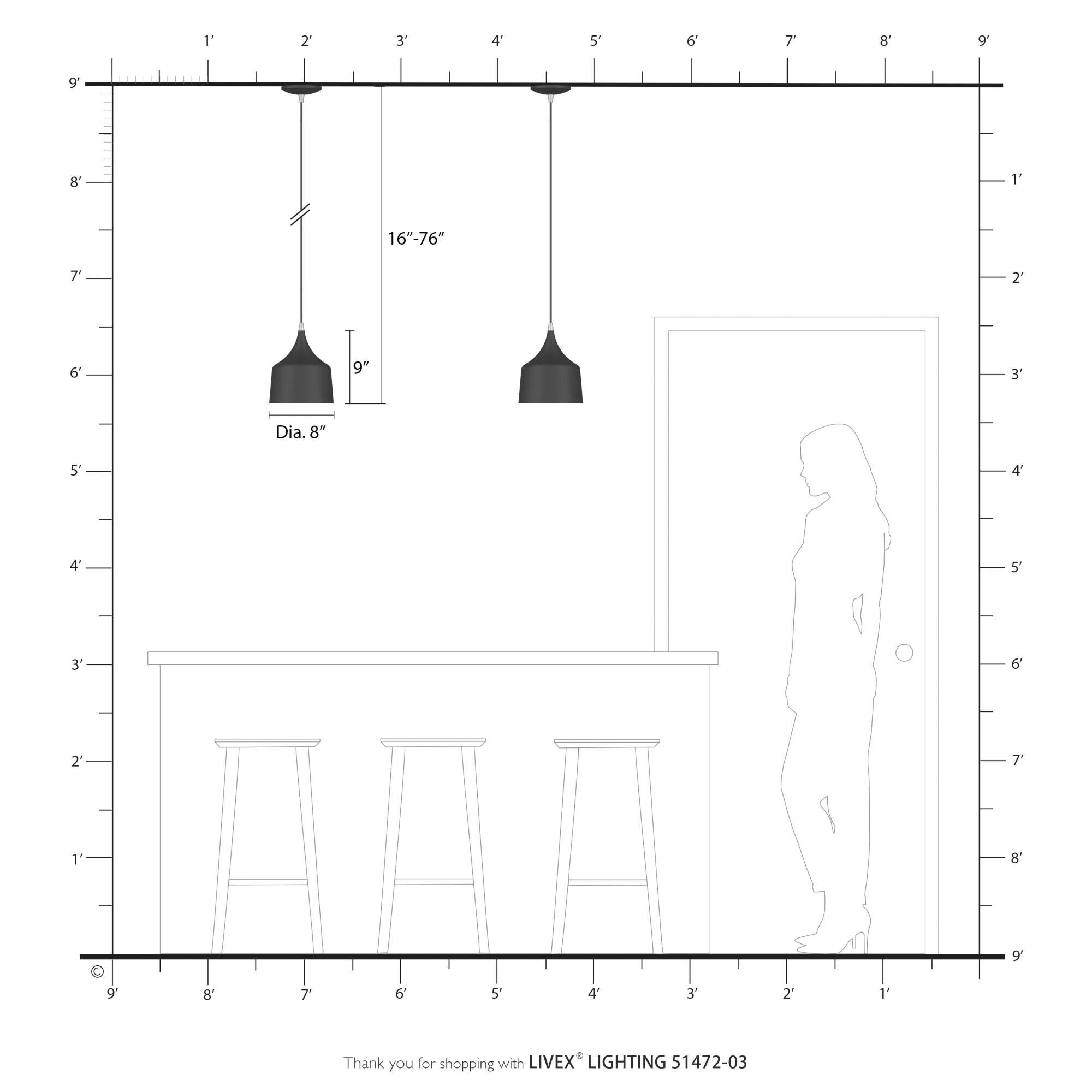 Bolita 8 Inch Mini Pendant by Livex Lighting