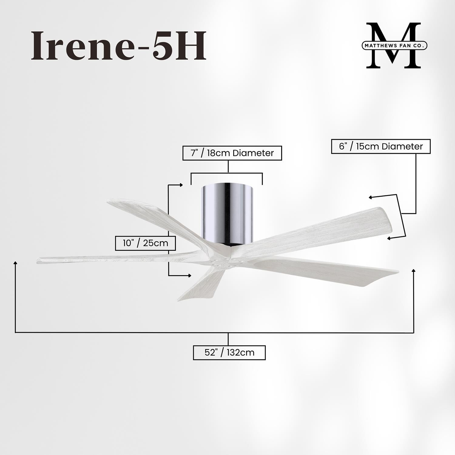 Irene 52 Inch Flush Mount Fan by Matthews Fan Company